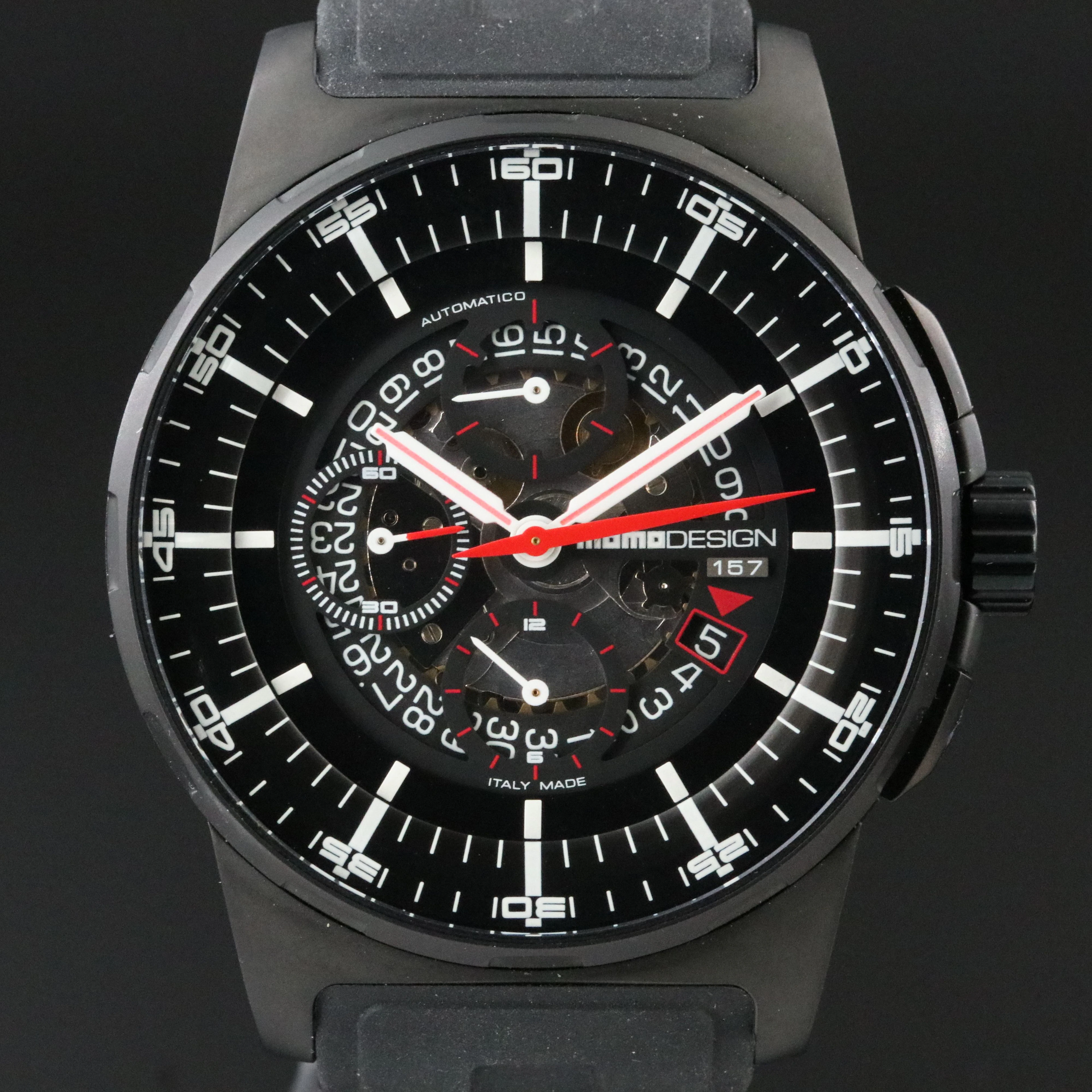 Momo Design Pilot Chronograph PVD Titanium Watch