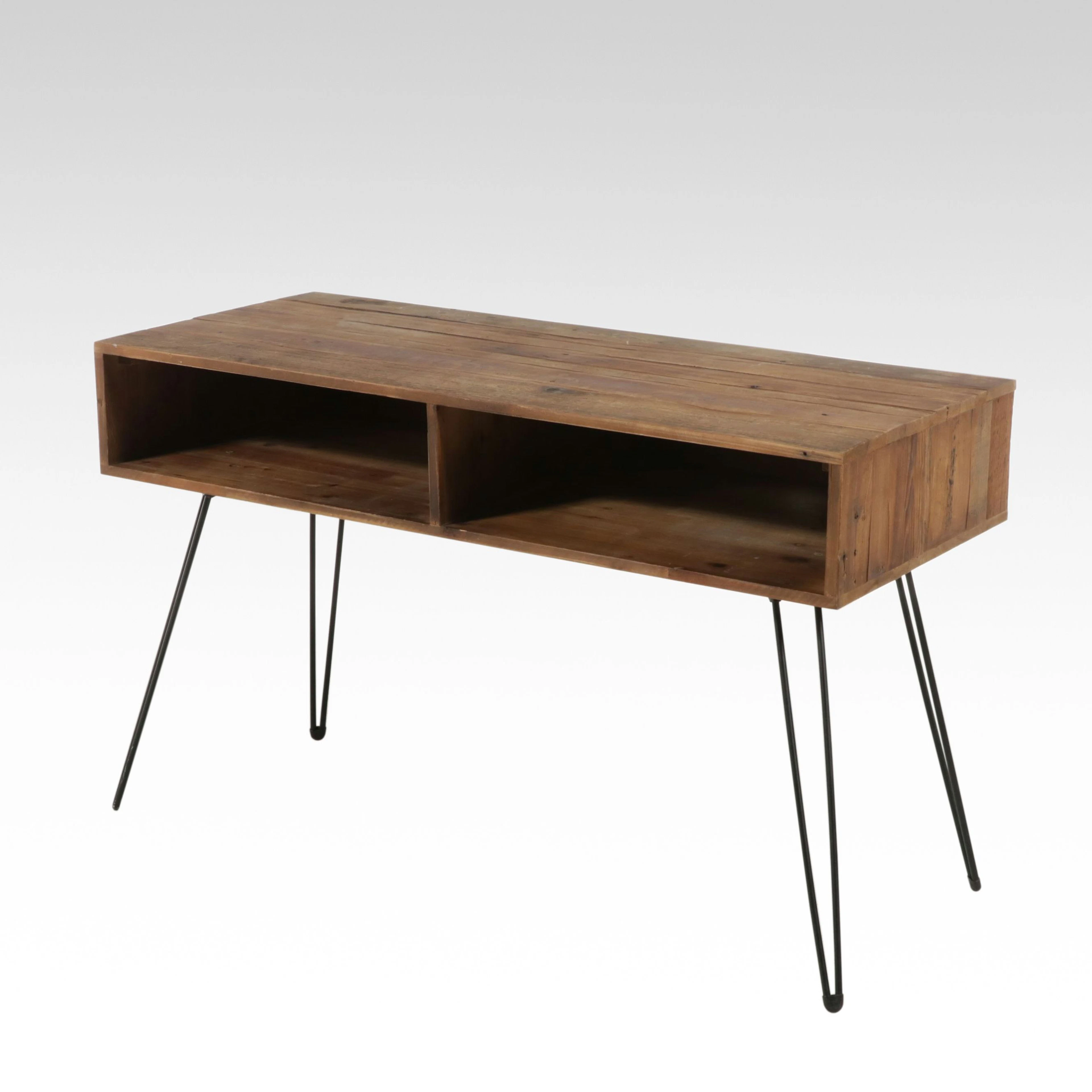 Mid Century Modern Style Wood Console Table with Hairpin Legs