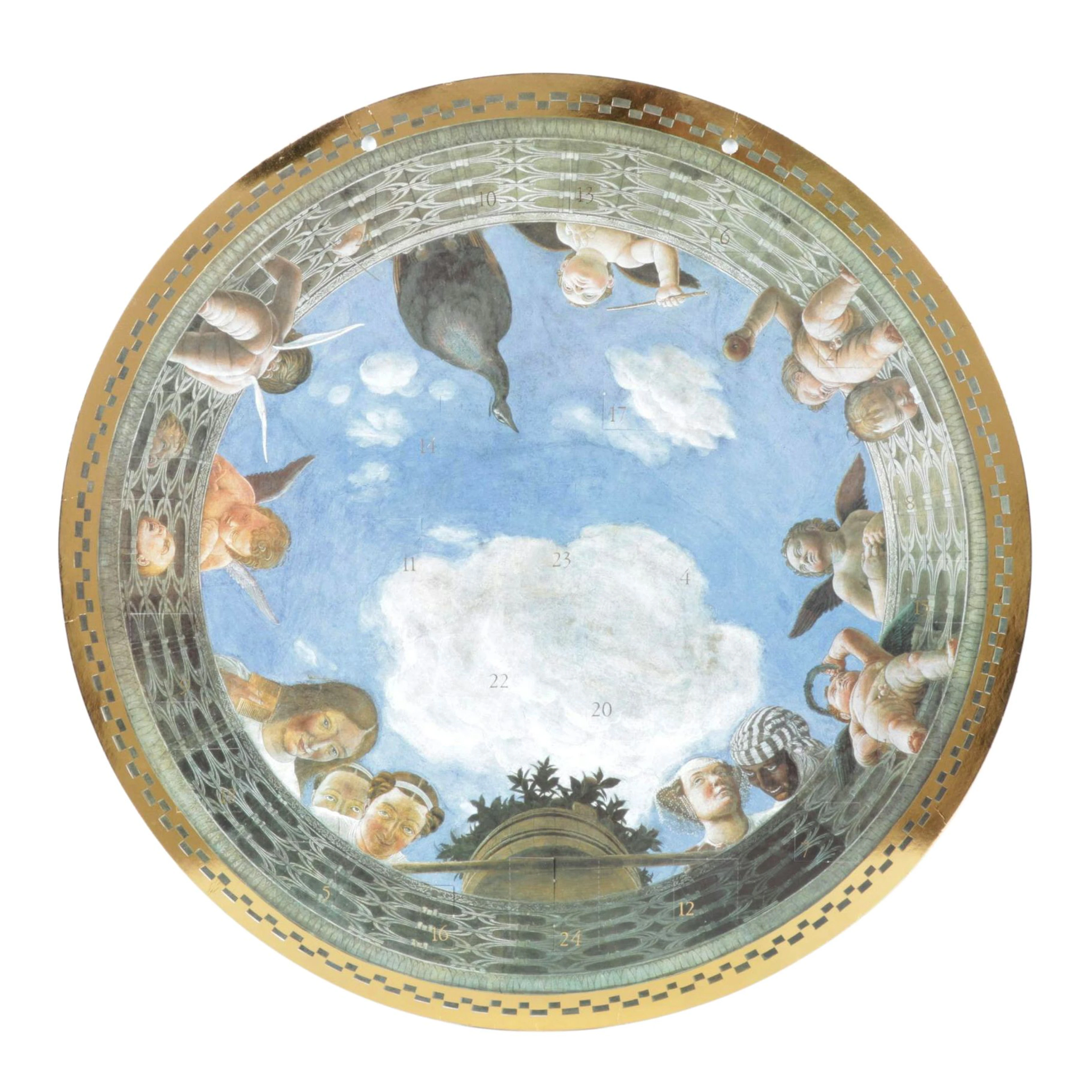 Offset Lithograph After Andrea Mantegna "Heavenly Canopy" for Advent Calendar