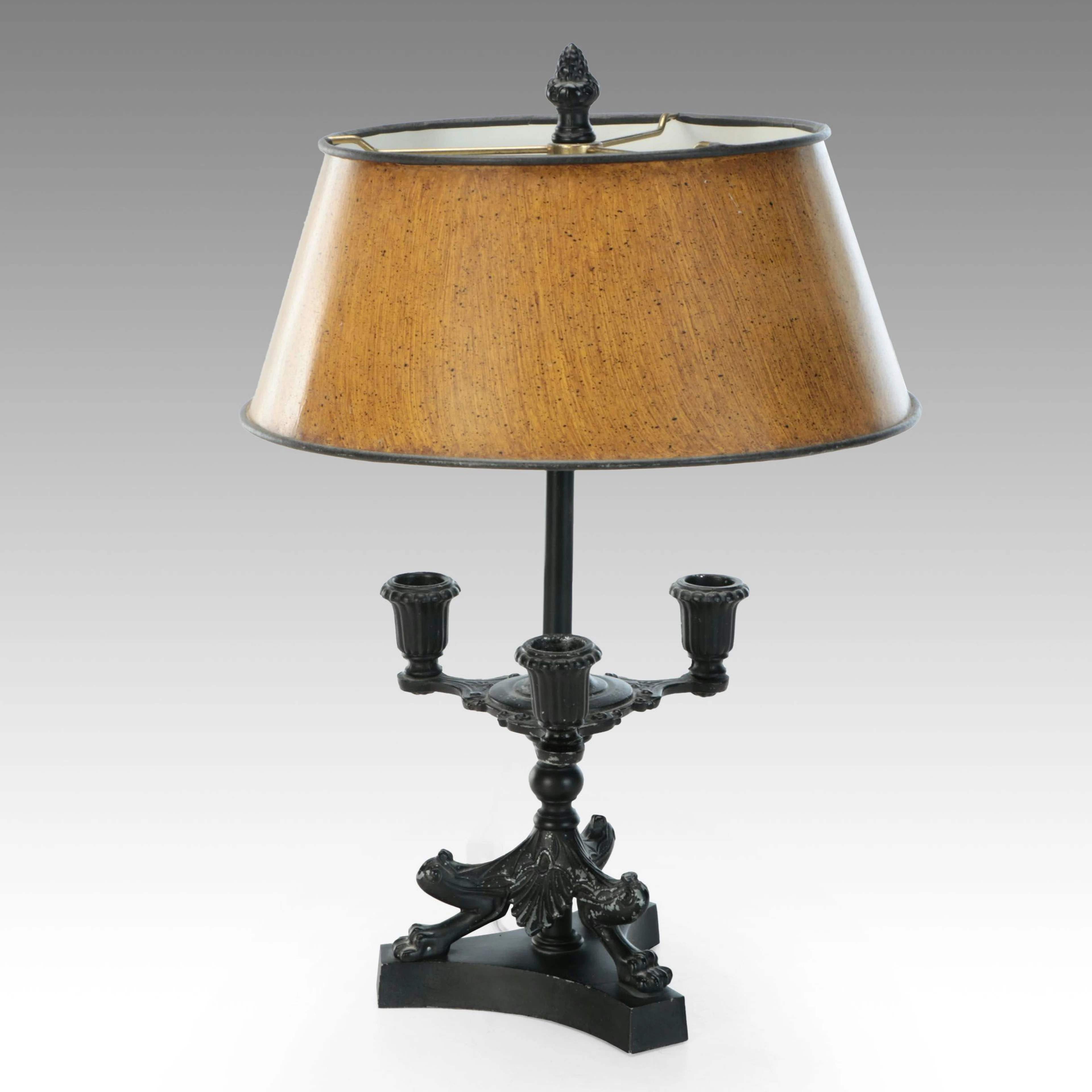 Neoclassical Style Spelter Tri-Footed Table Lamp, Early to Mid-20th Century