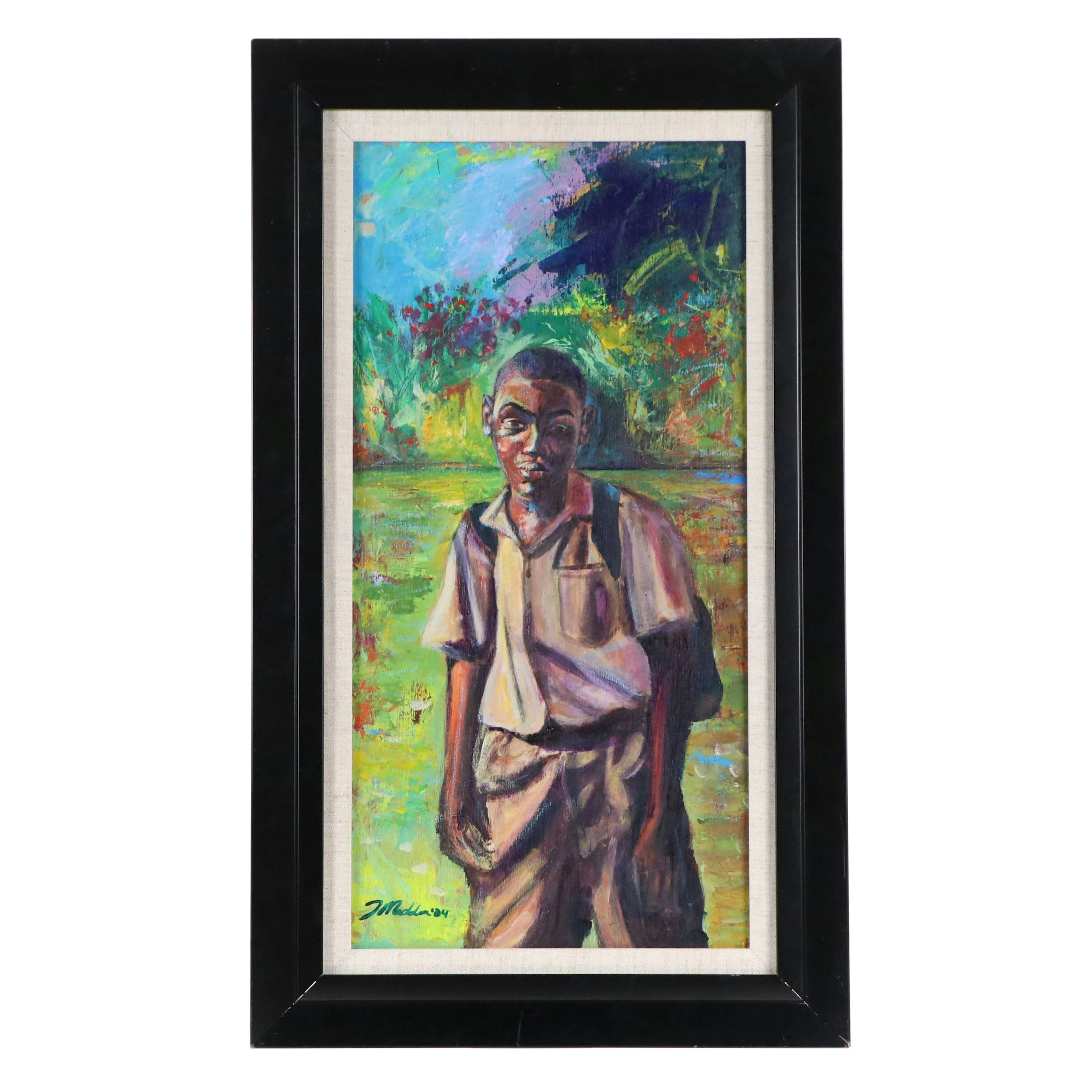 Tamara Madden Acrylic Painting "Jamaican Schoolboy," 2004