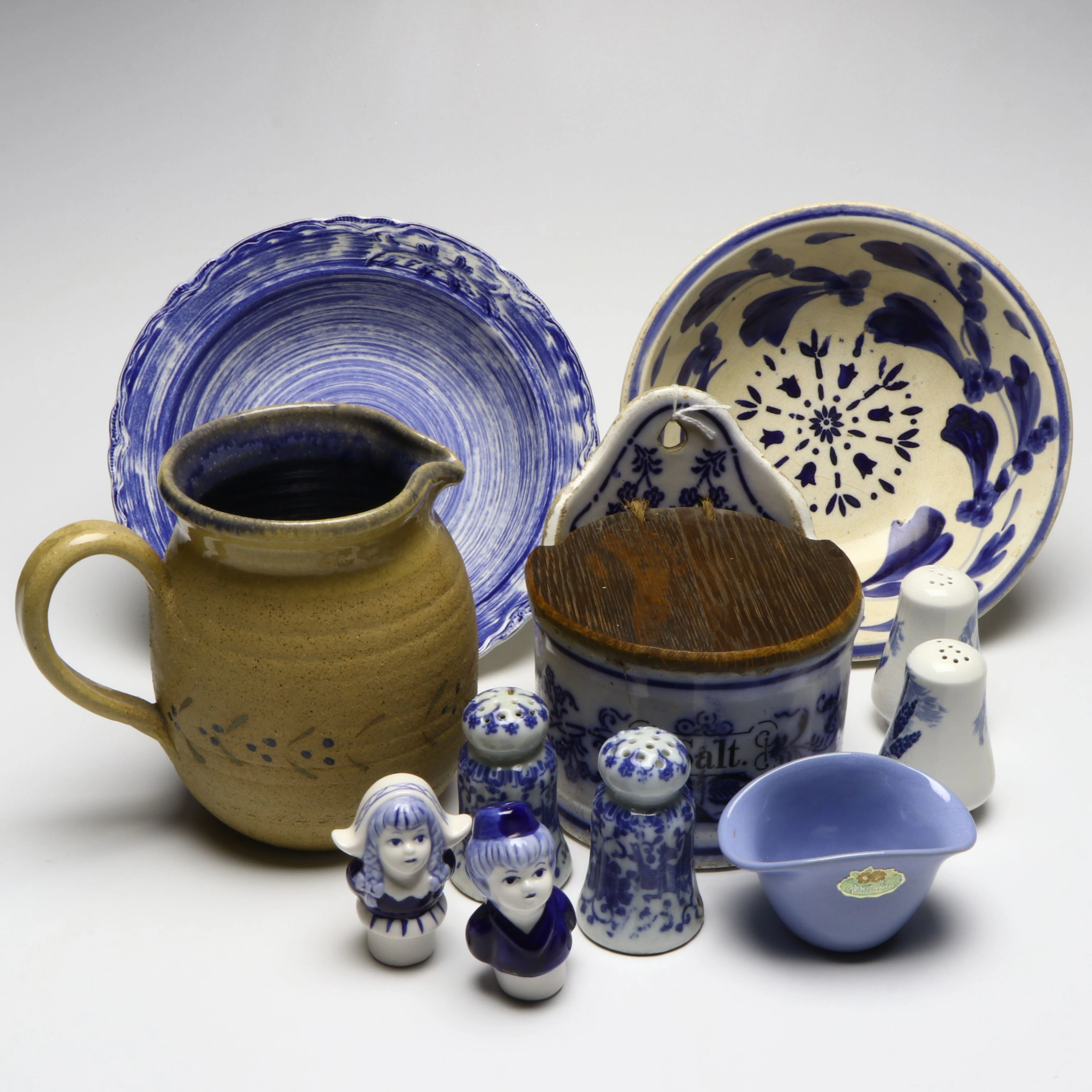 Blue Ridge Pottery Hand-Painted Bowl with Delftware and More Ceramic Tableware