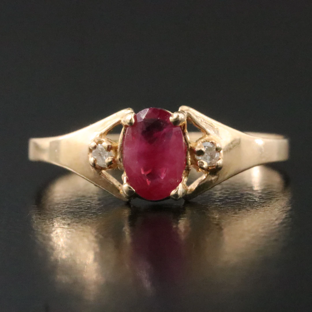 14K Ruby and Diamond Ring