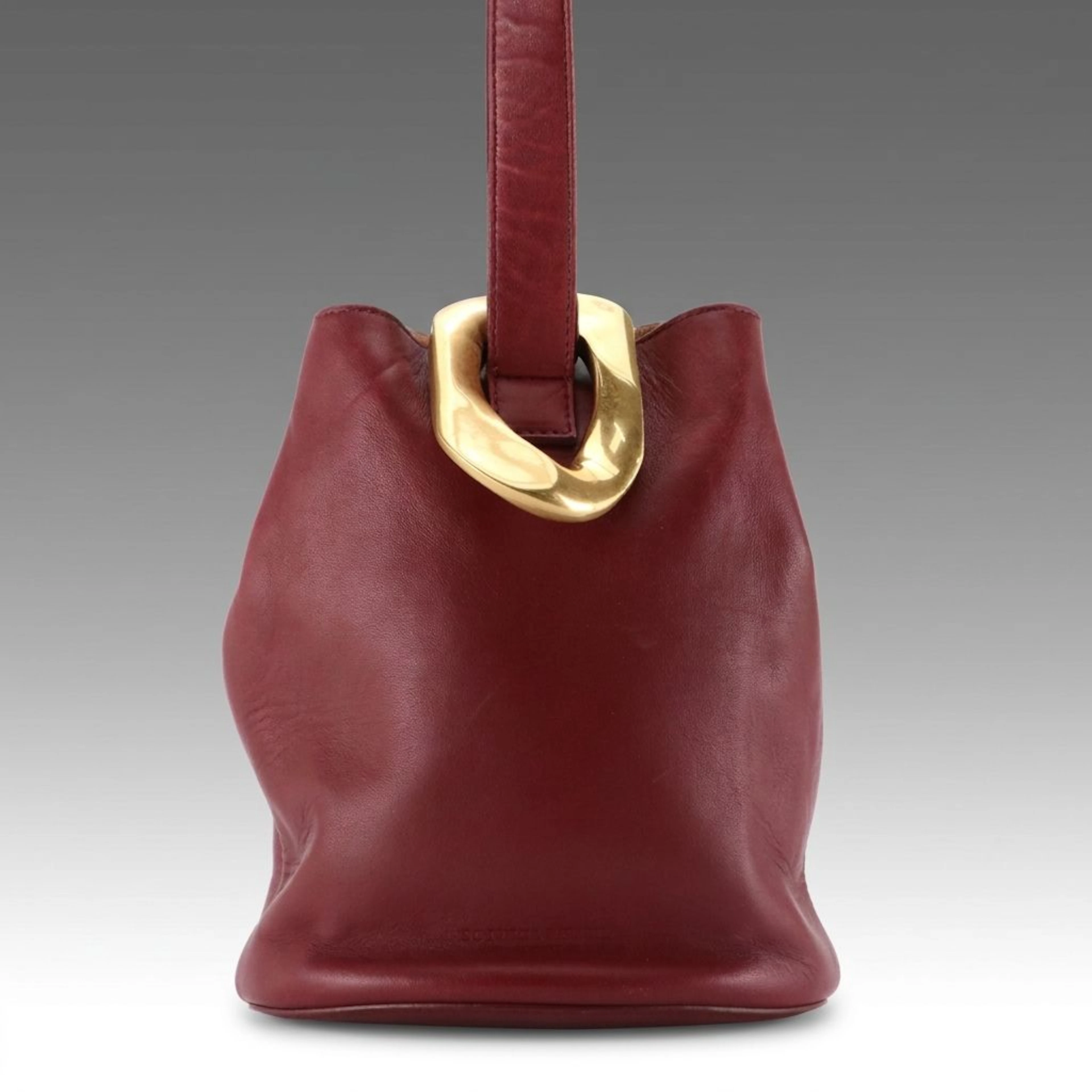 Bottega Venetta Nappa Leather Drop Bucket Bag in Burgundy Leather