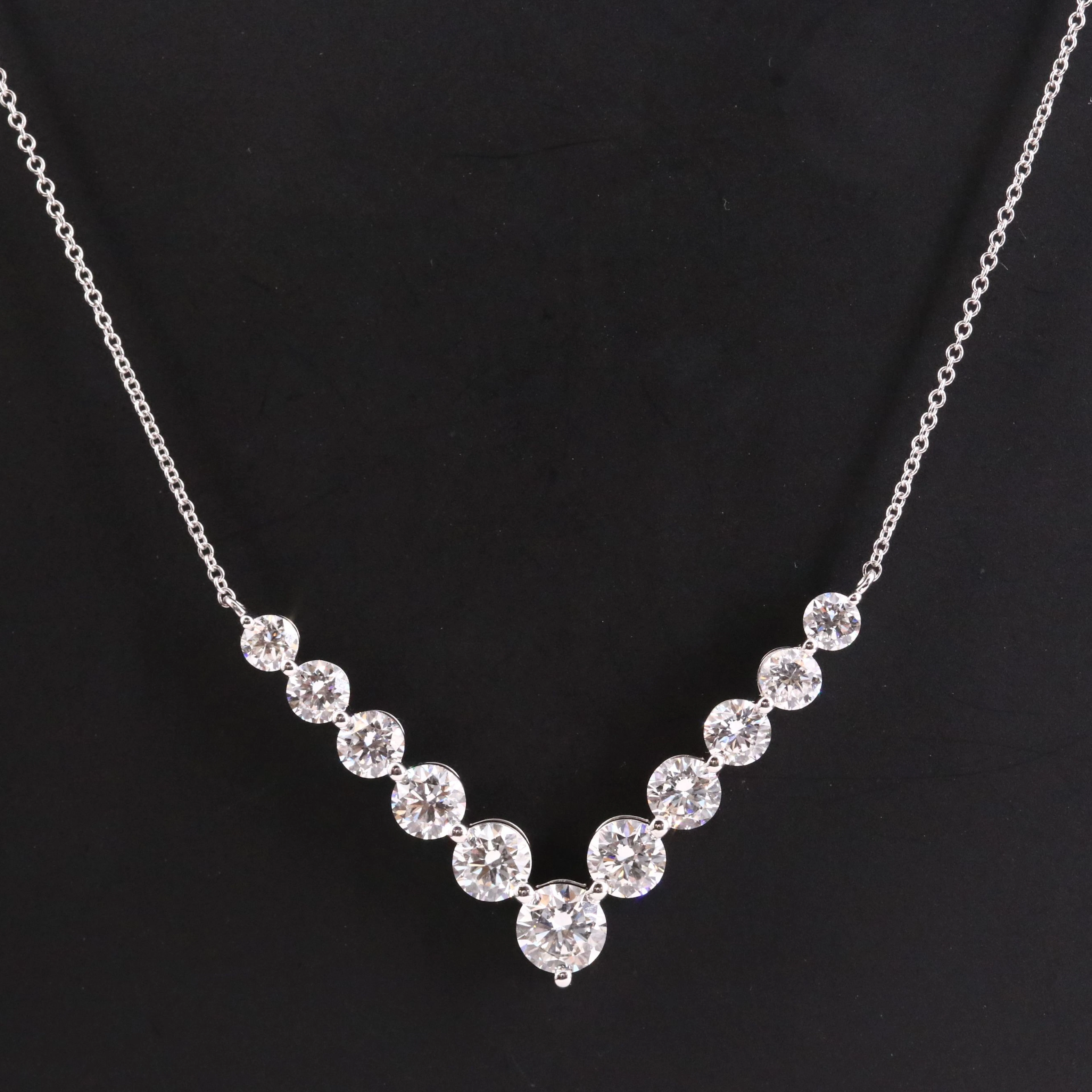 14K 5.00 CTW Lab Grown Diamond Chevron Station Necklace