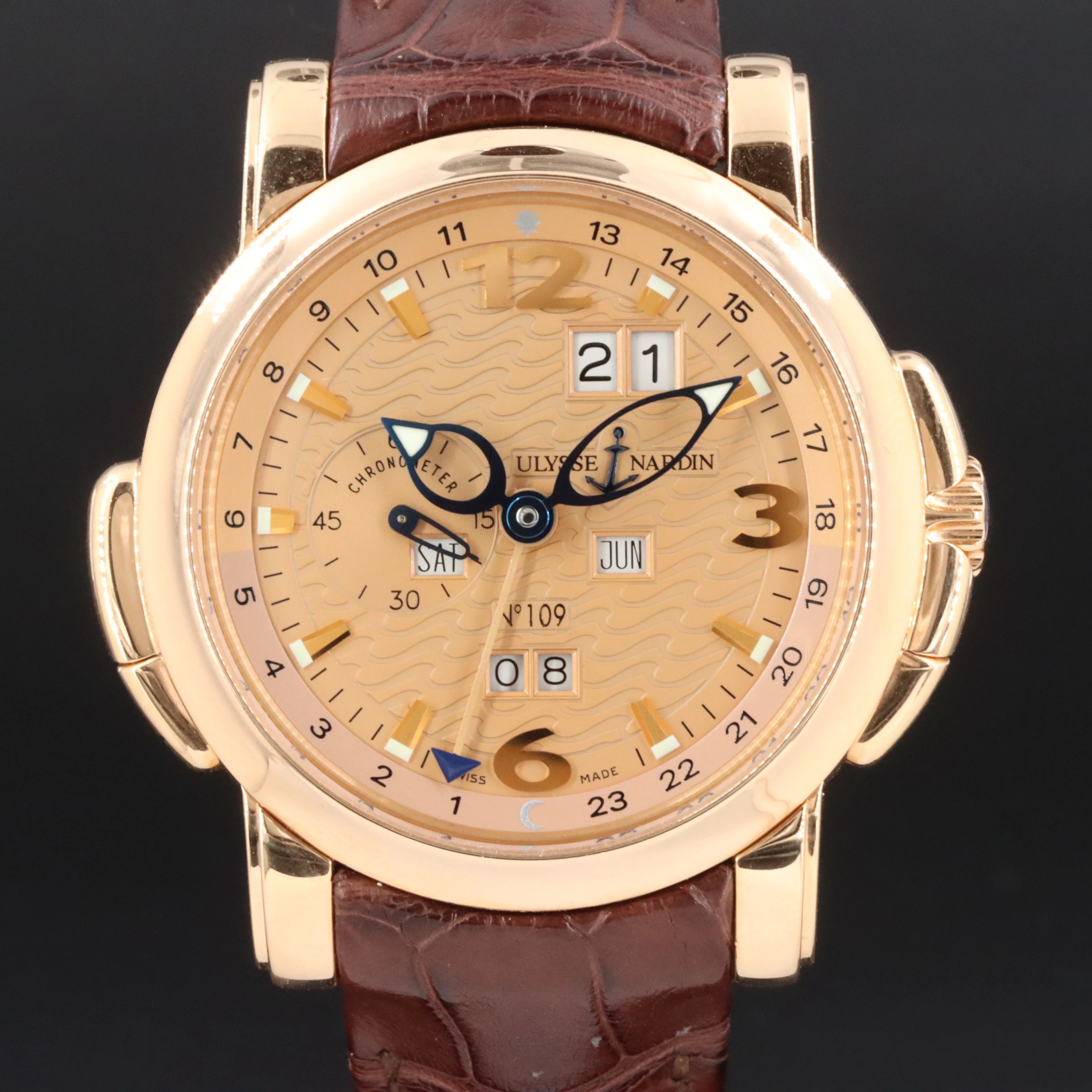 18K Ulysse Nardin GMT +/- Perpetual Calendar ref.322-66 Watch c.2008