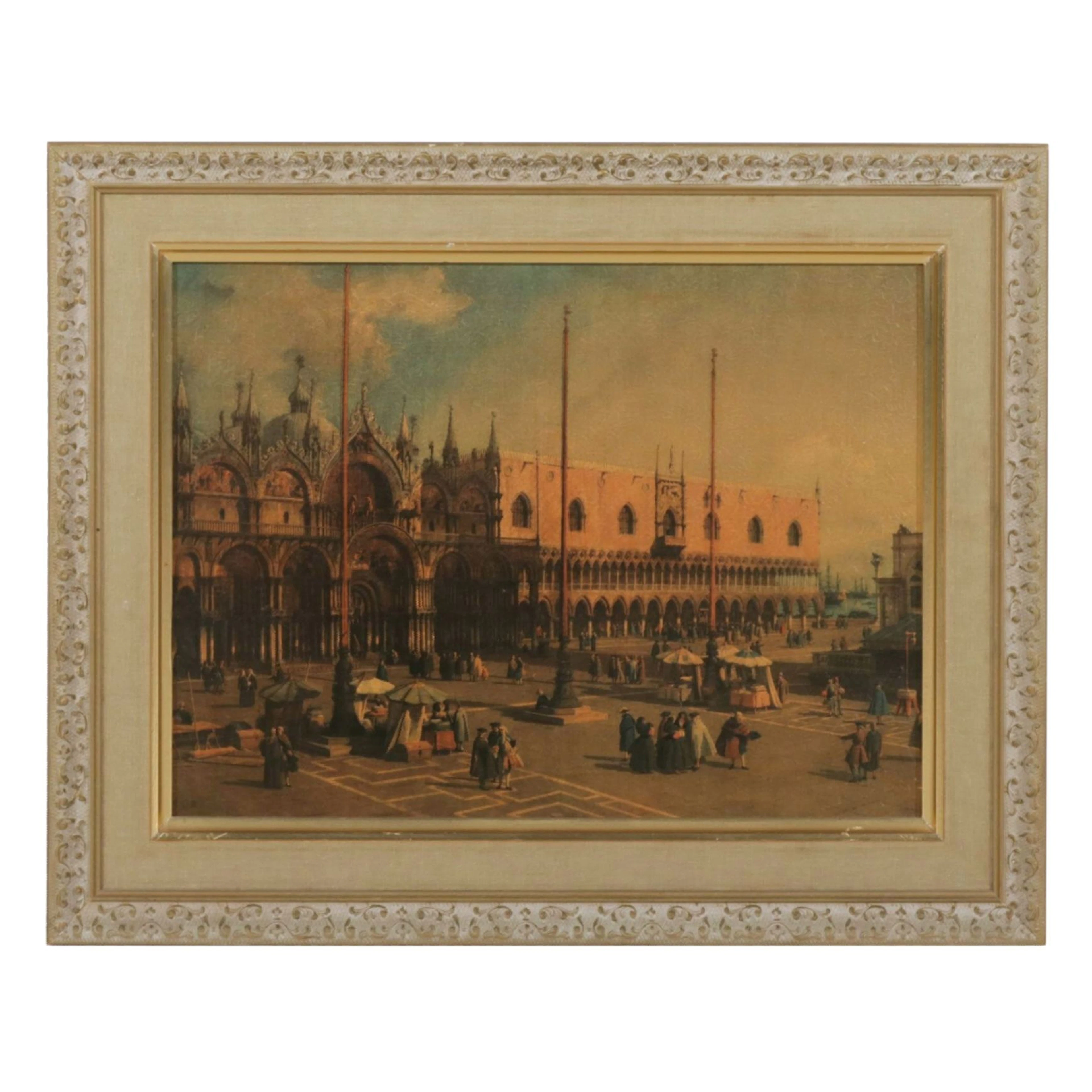 Offset Lithograph After Giovanni Canaletto "The Square of Saint Mark's, Venice"