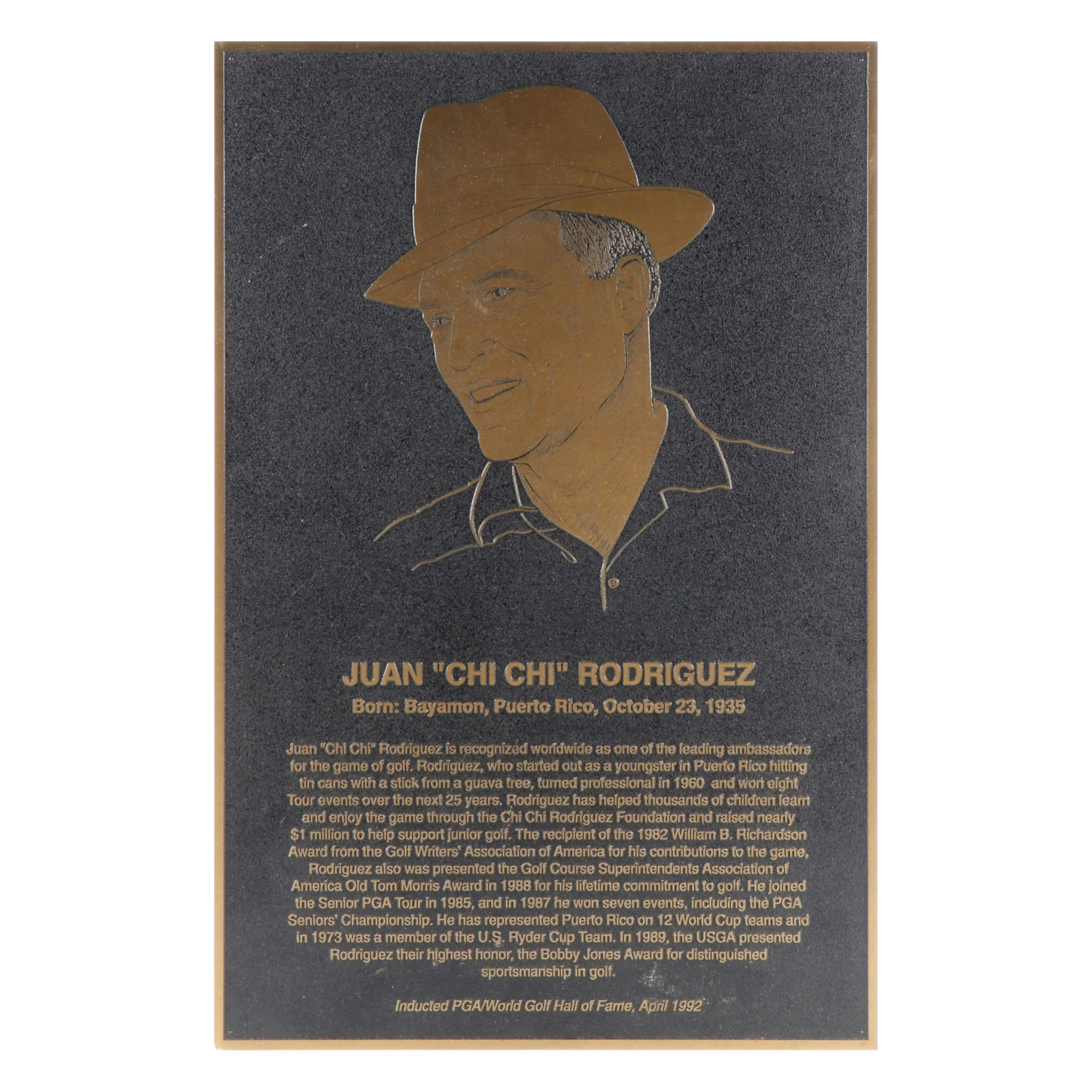 Juan "Chi Chi" Rodriguez Commemorative Plaque