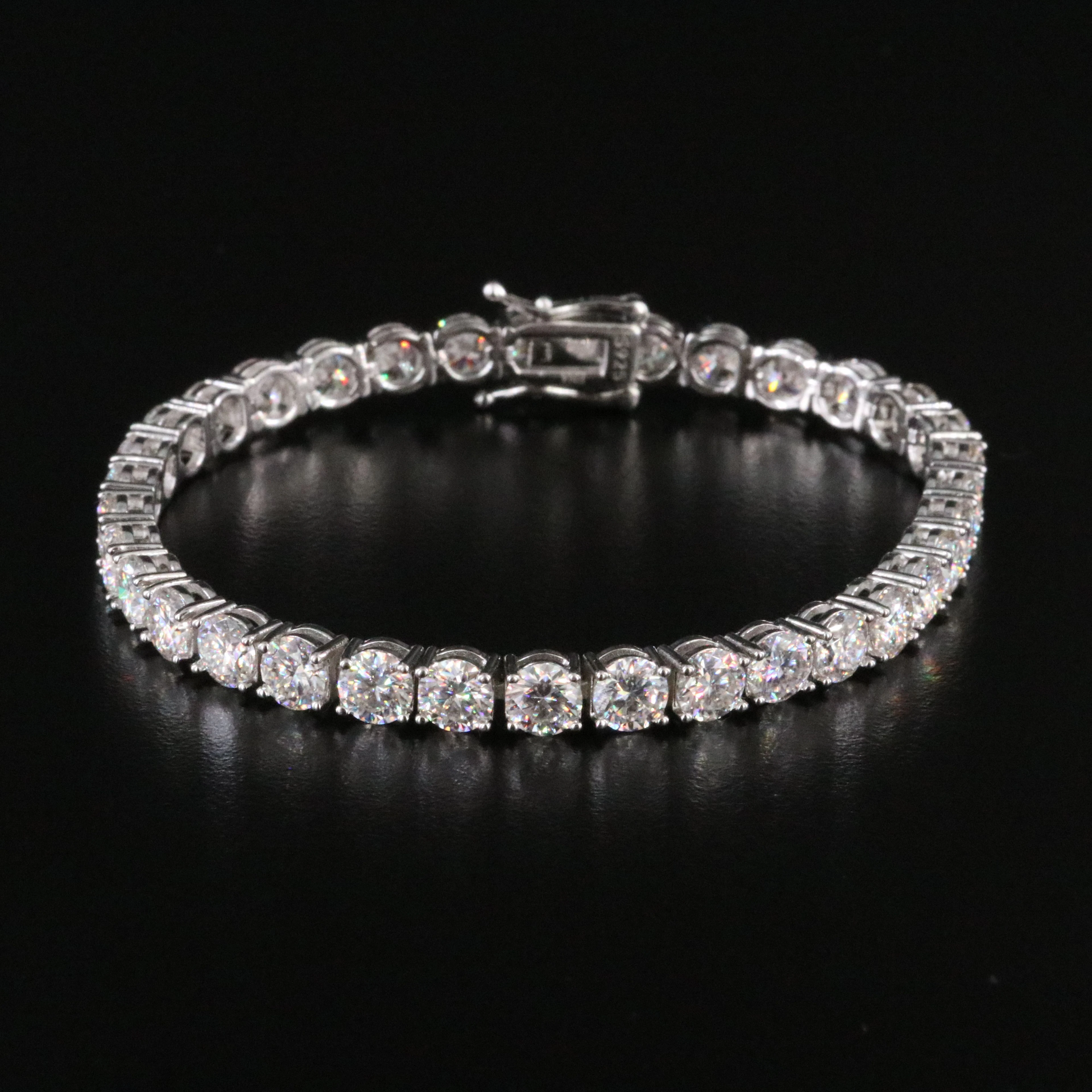 Sterling Moissanite Line Bracelet