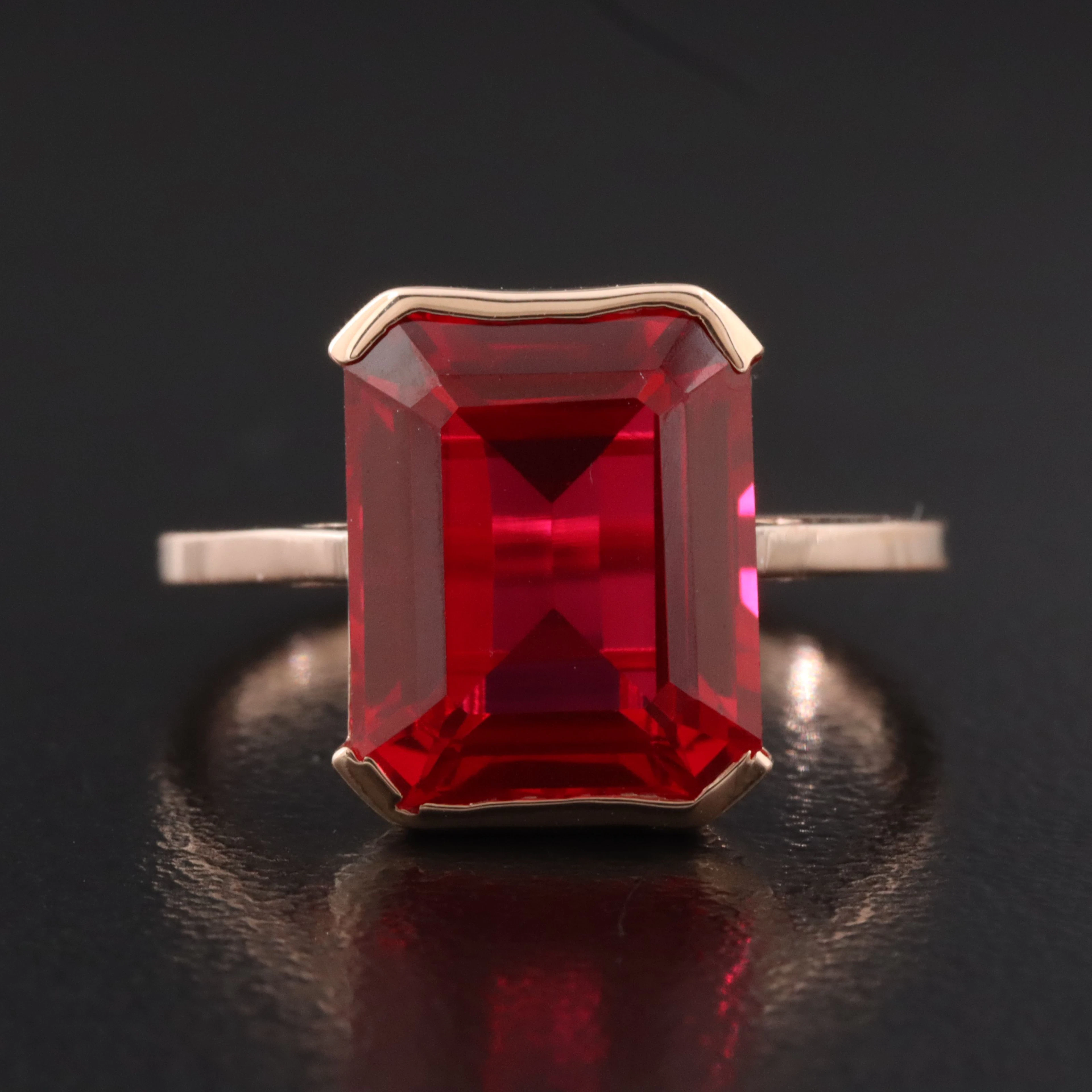 14K Rose Gold Ruby Solitaire Ring