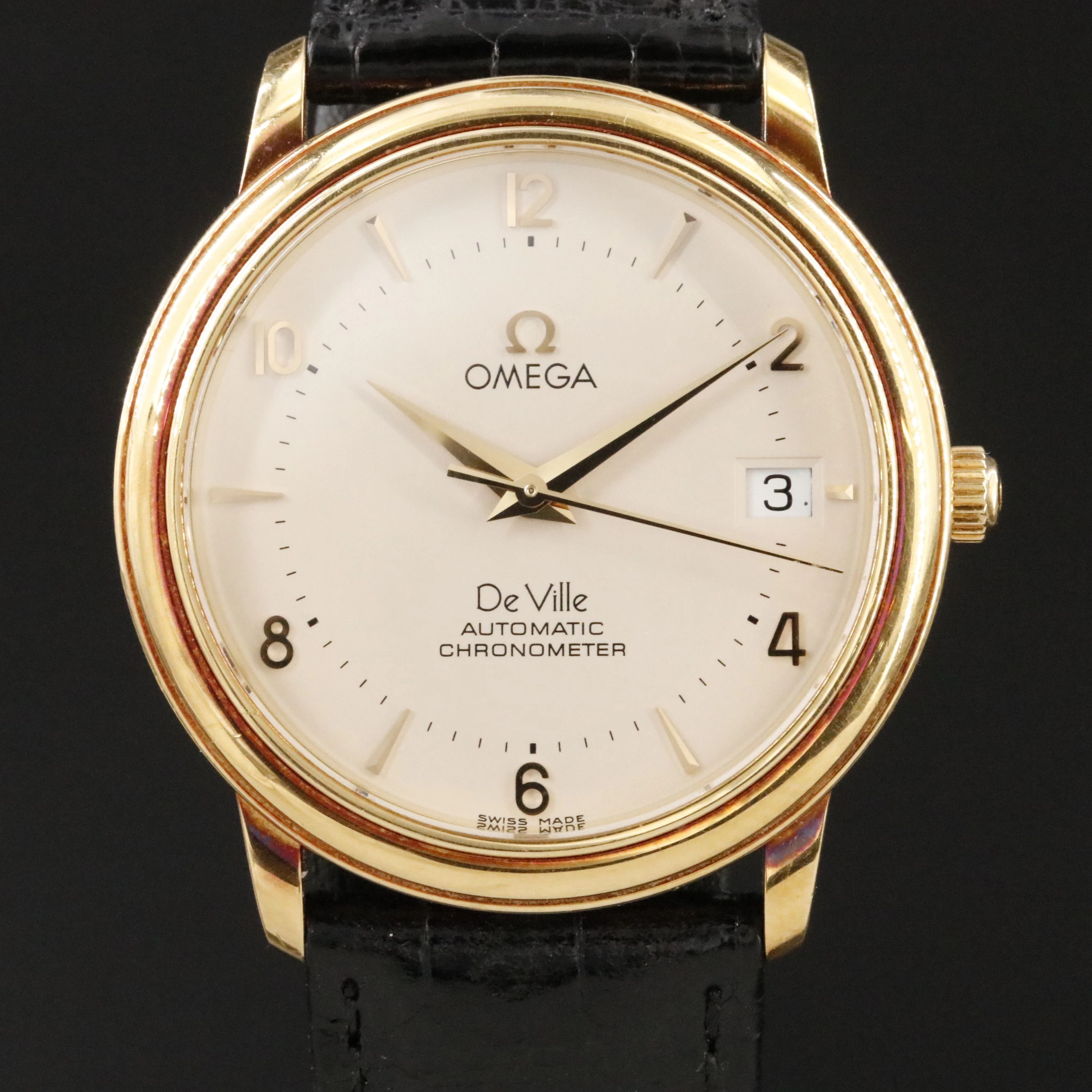 18K Omega DeVille Prestige Automatic Chronometer Watch Ref. 168.1050