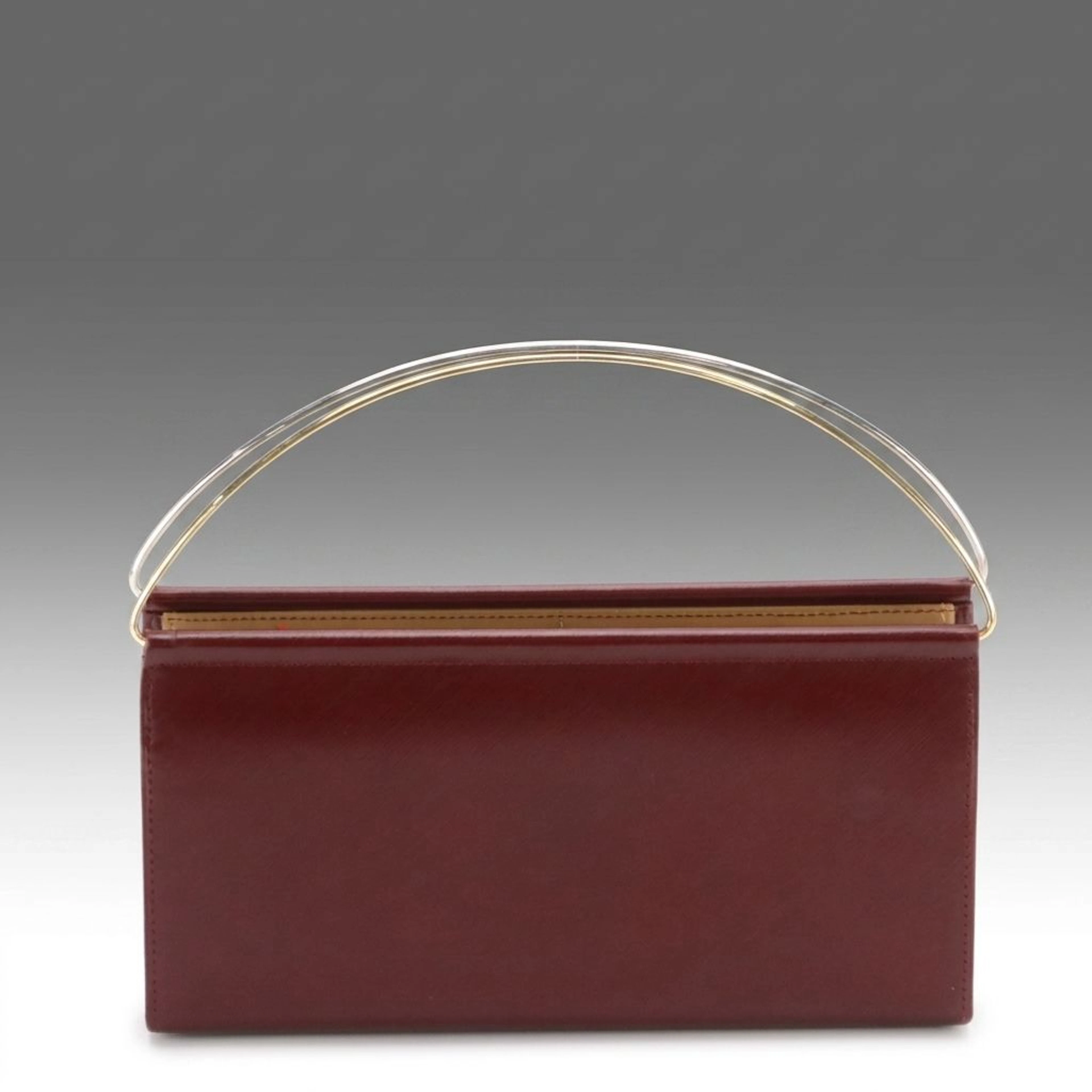 Cartier Trinity Bifold Clutch Wallet in Burgundy Leather with Box