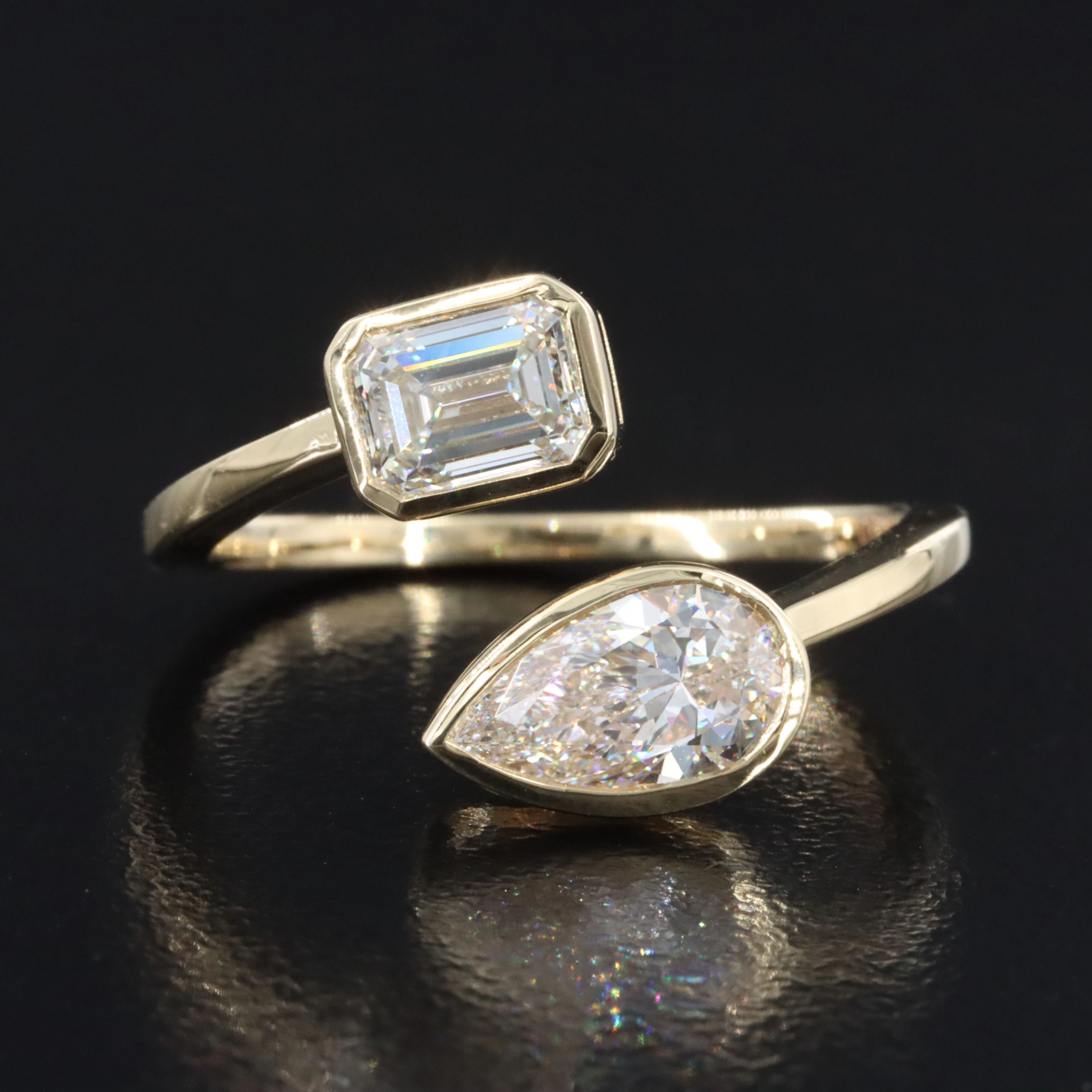 14K 1.40 CTW Internally Flawless Diamond Bypass Ring