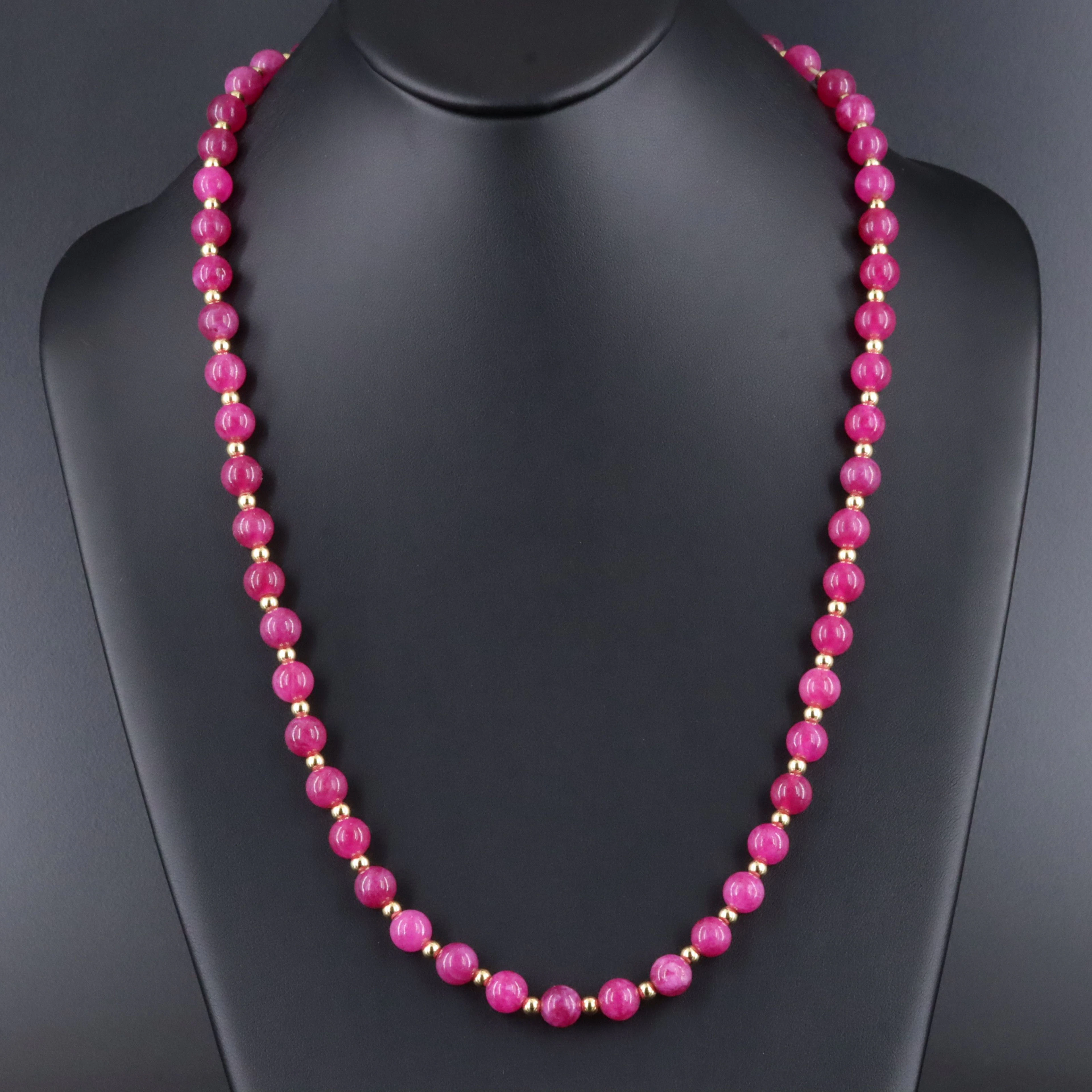 Purple Jadeite Bead Necklace