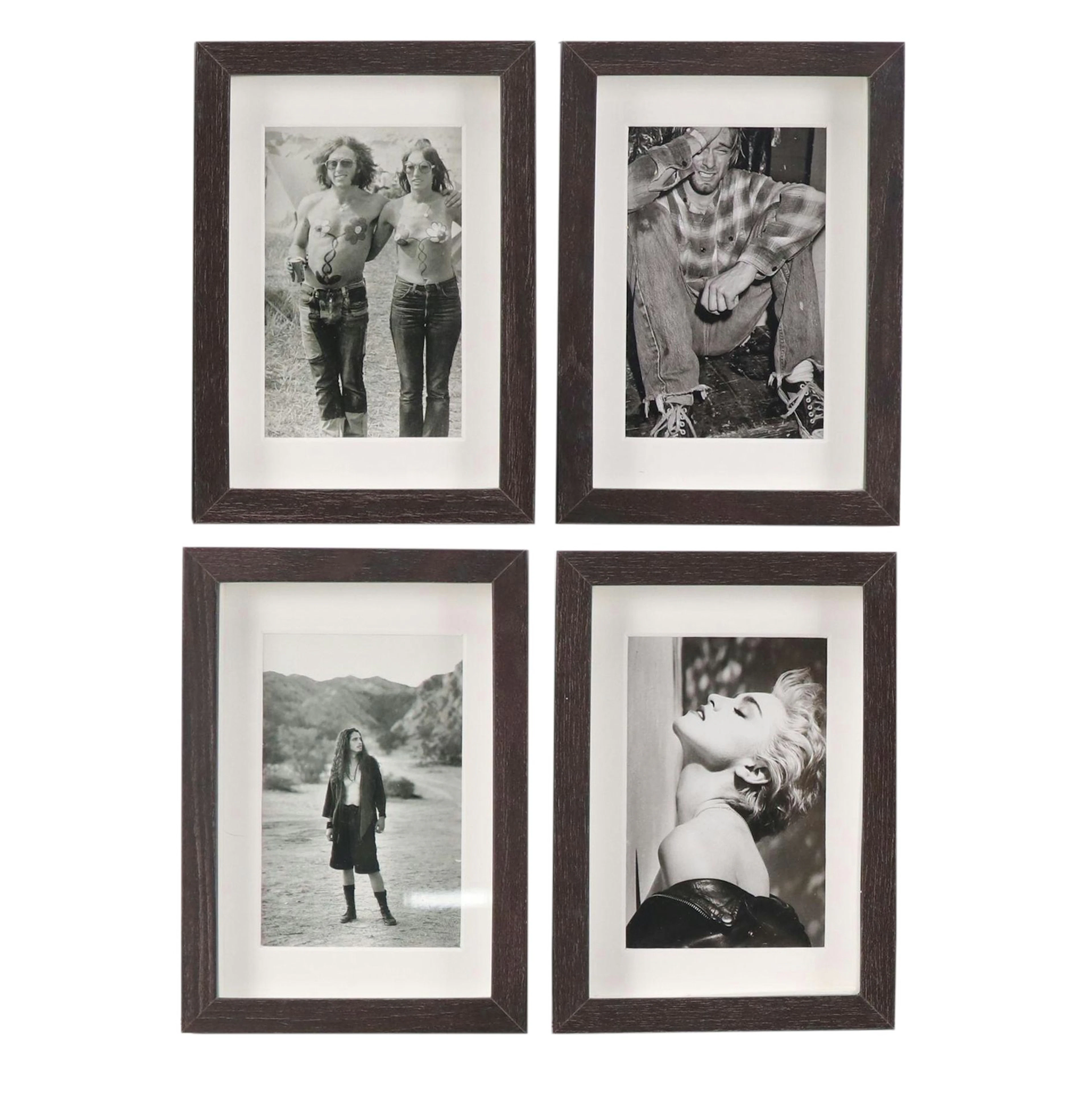 Set of Photographic Prints Including Kurt Cobain and Madonna