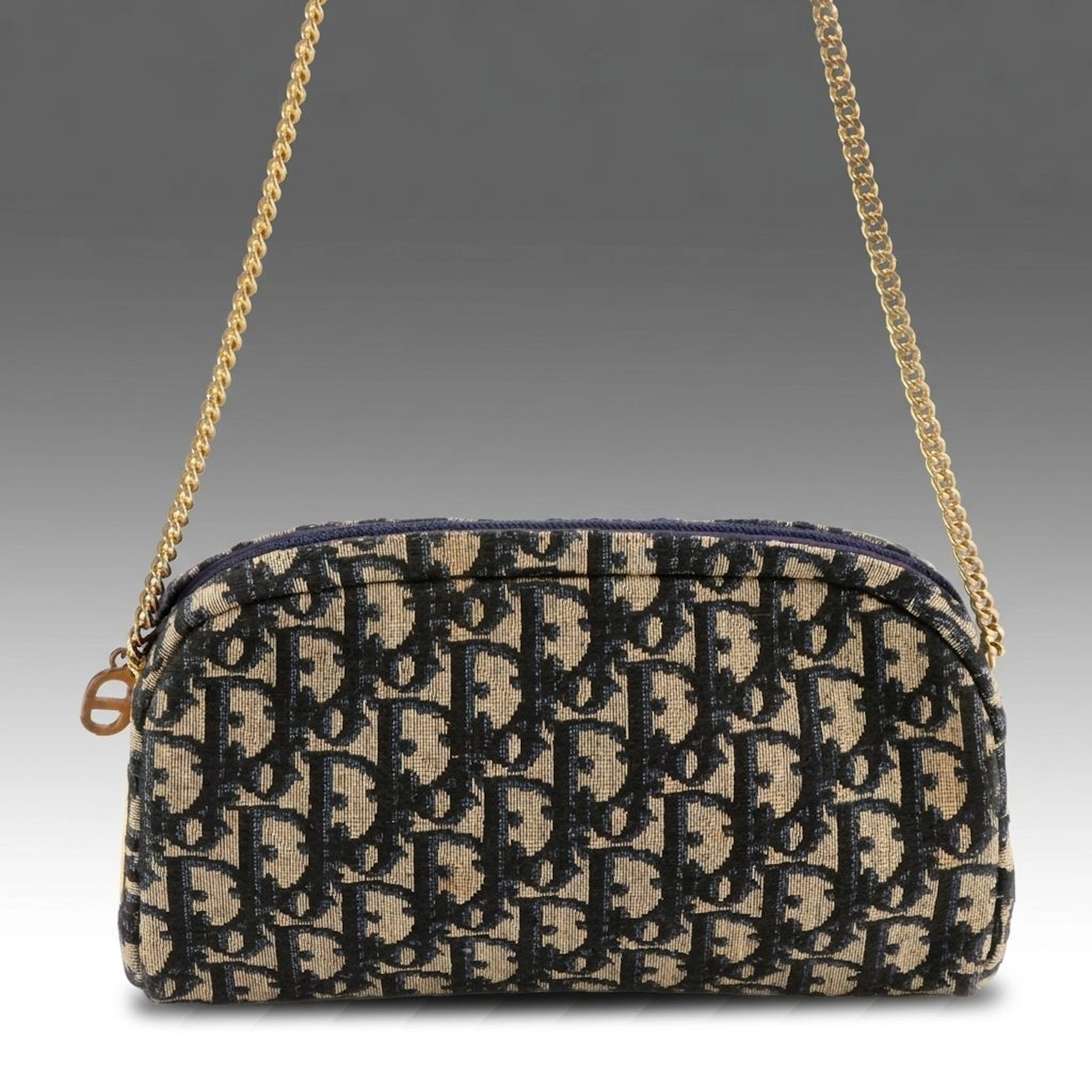 Christian Dior Chain Bag in Diorissimo/Trotter Jacquard Canvas, Vintage