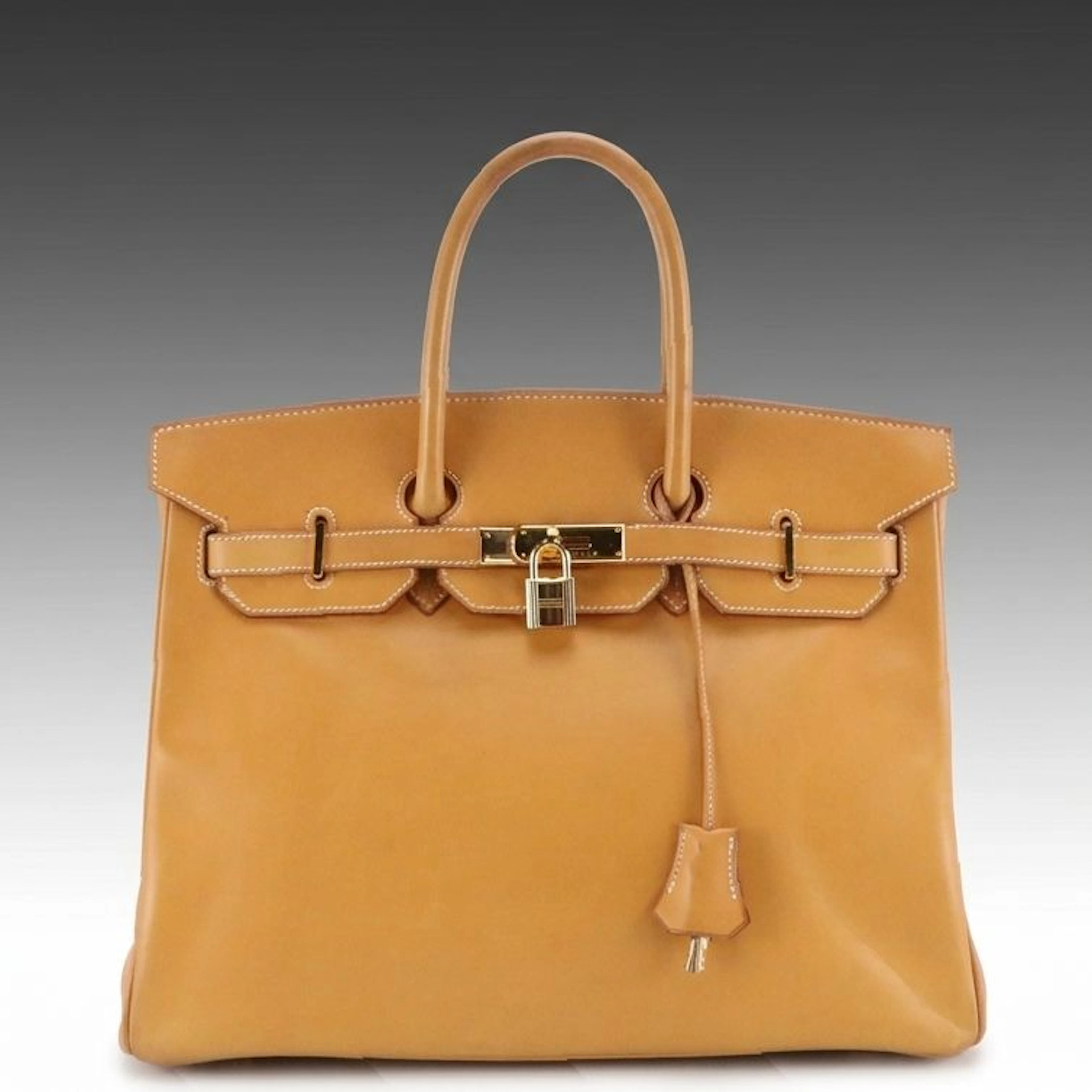 Hermès Birkin 35 Satchel Bag in Natural Vache Leather with Gold-Plated Hardware