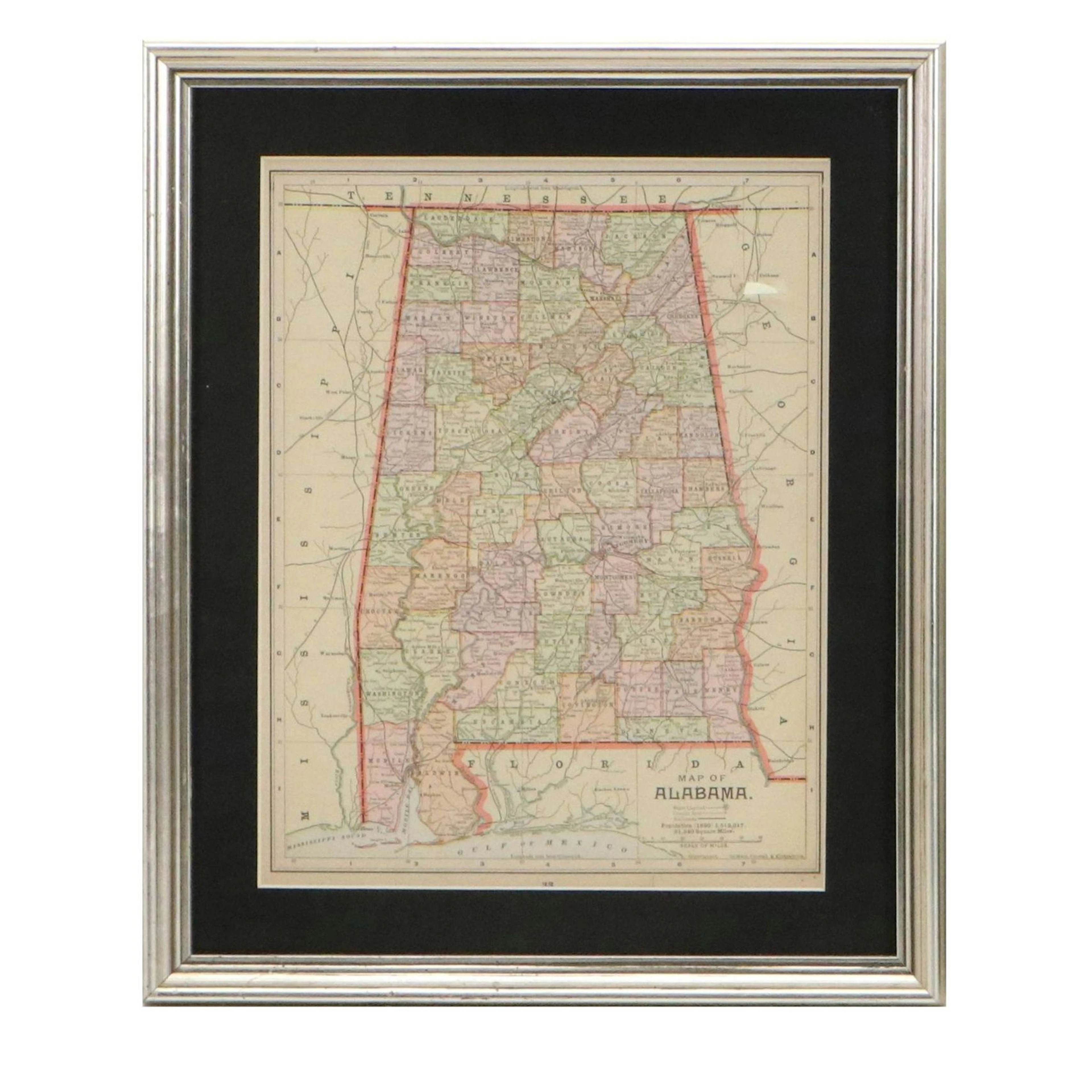 Mast, Crowell & Kirkpatrick Published Cerograph "Map of Alabama"