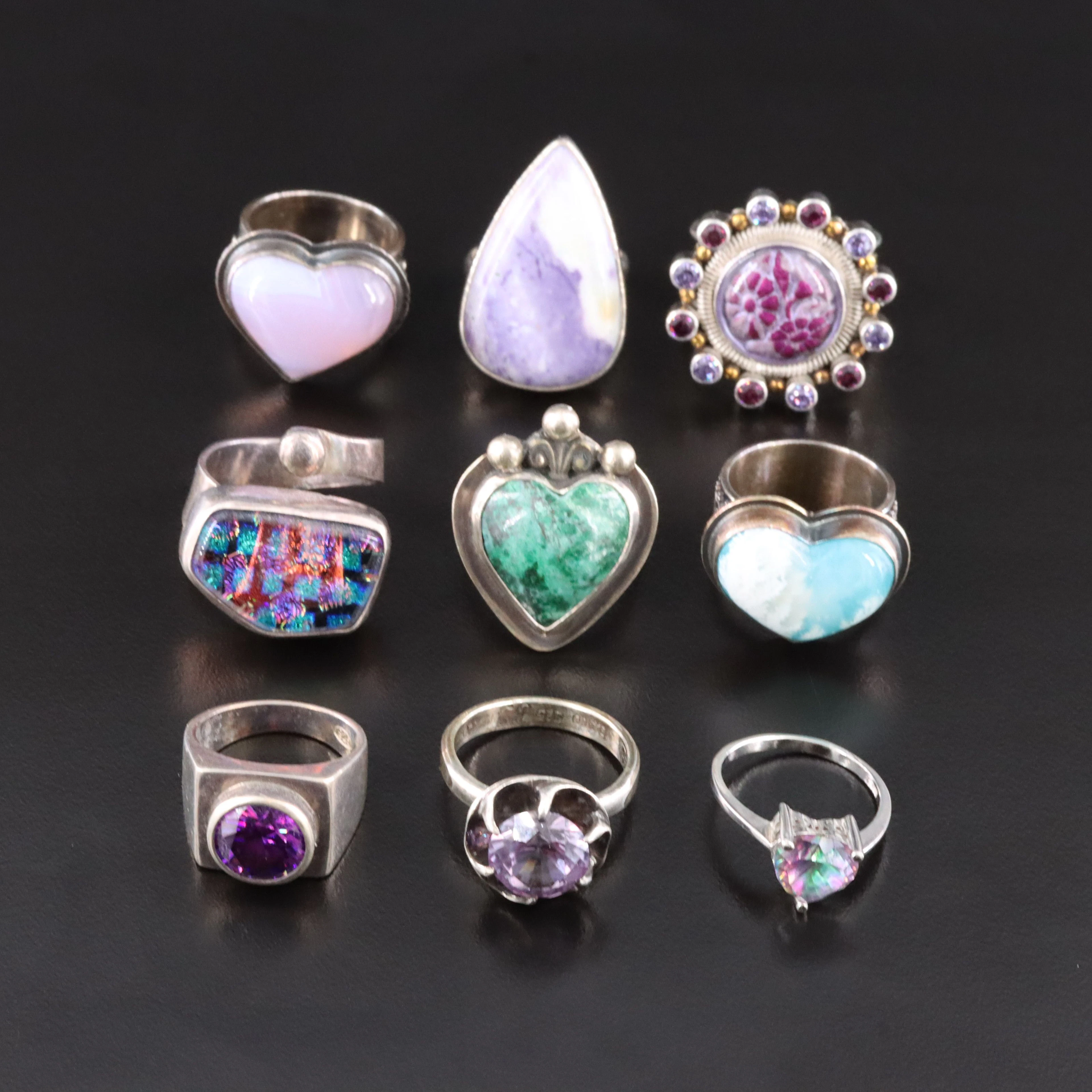 Mars & Valentine, Agate and Chrysocolla Featured in Sterling Rings