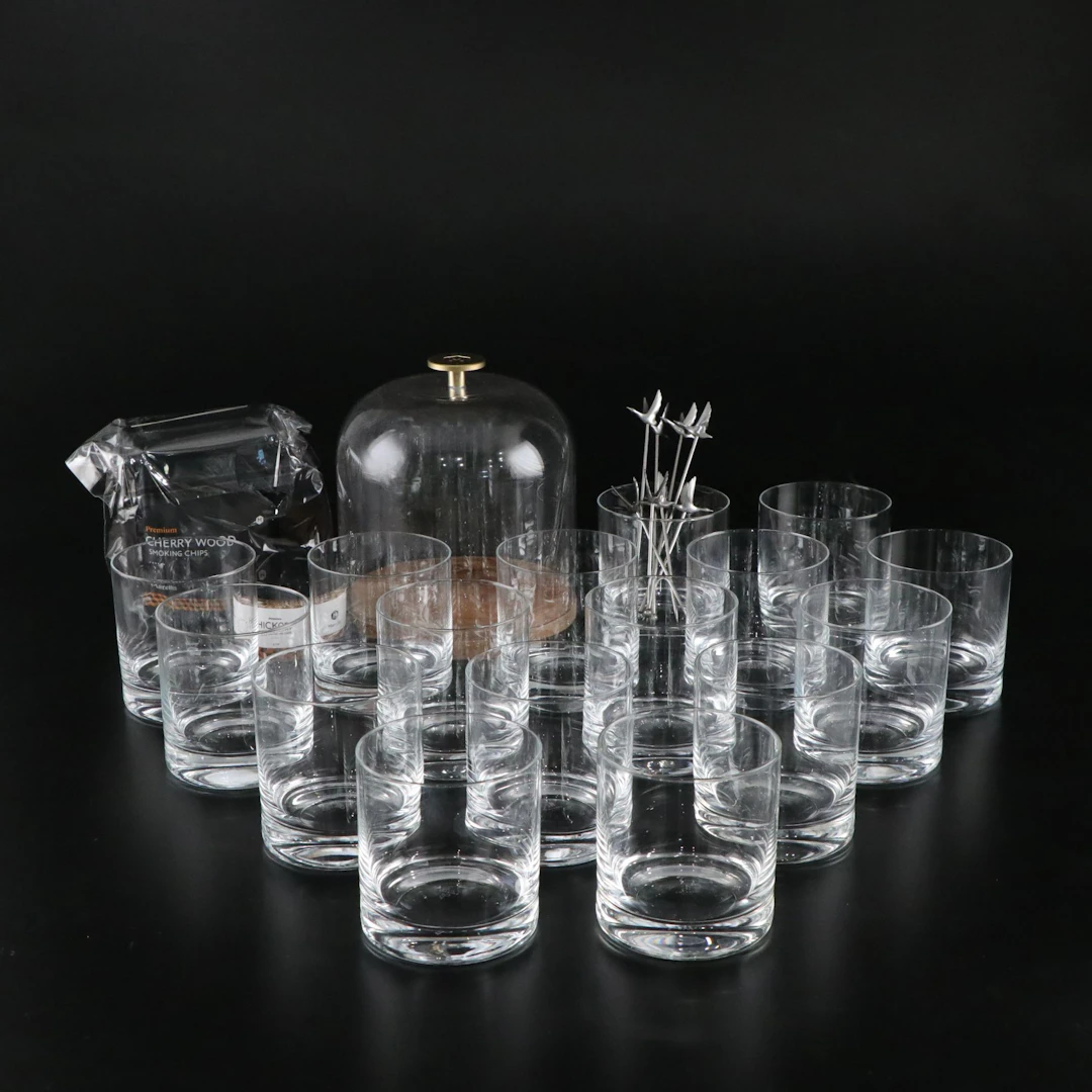 Zwiesel Glas Old Fashioned Glasses with Cocktail Smoking Kit & More