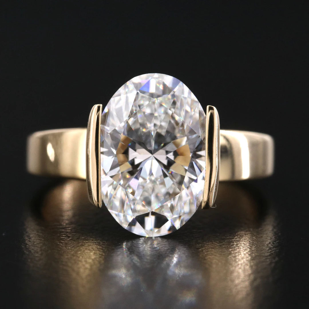 14K 4.05 CT Lab Grown Diamond Ring with IGI Report