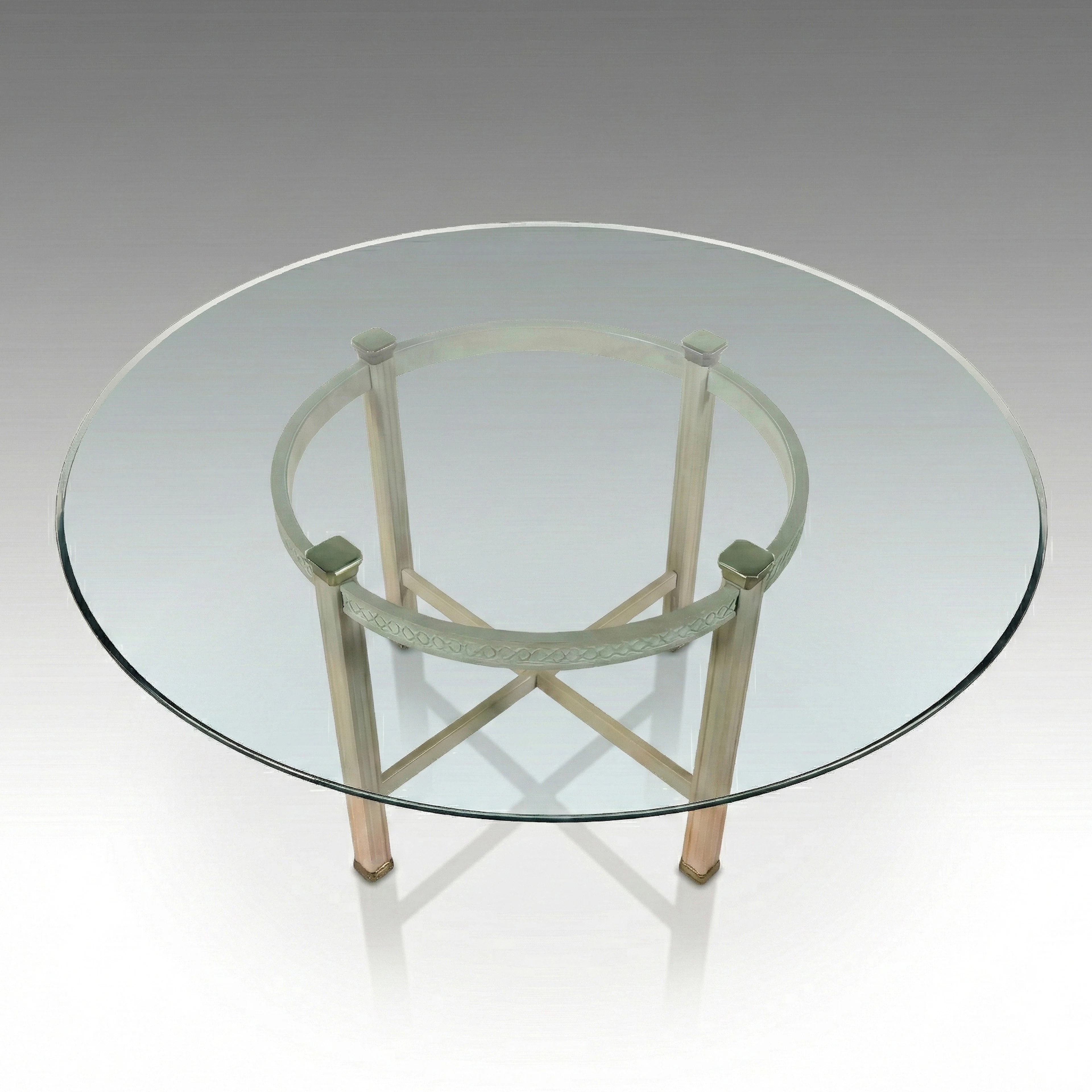 Century Furniture Hepplewhite Style Glass Top Bleached Oak Dining Table