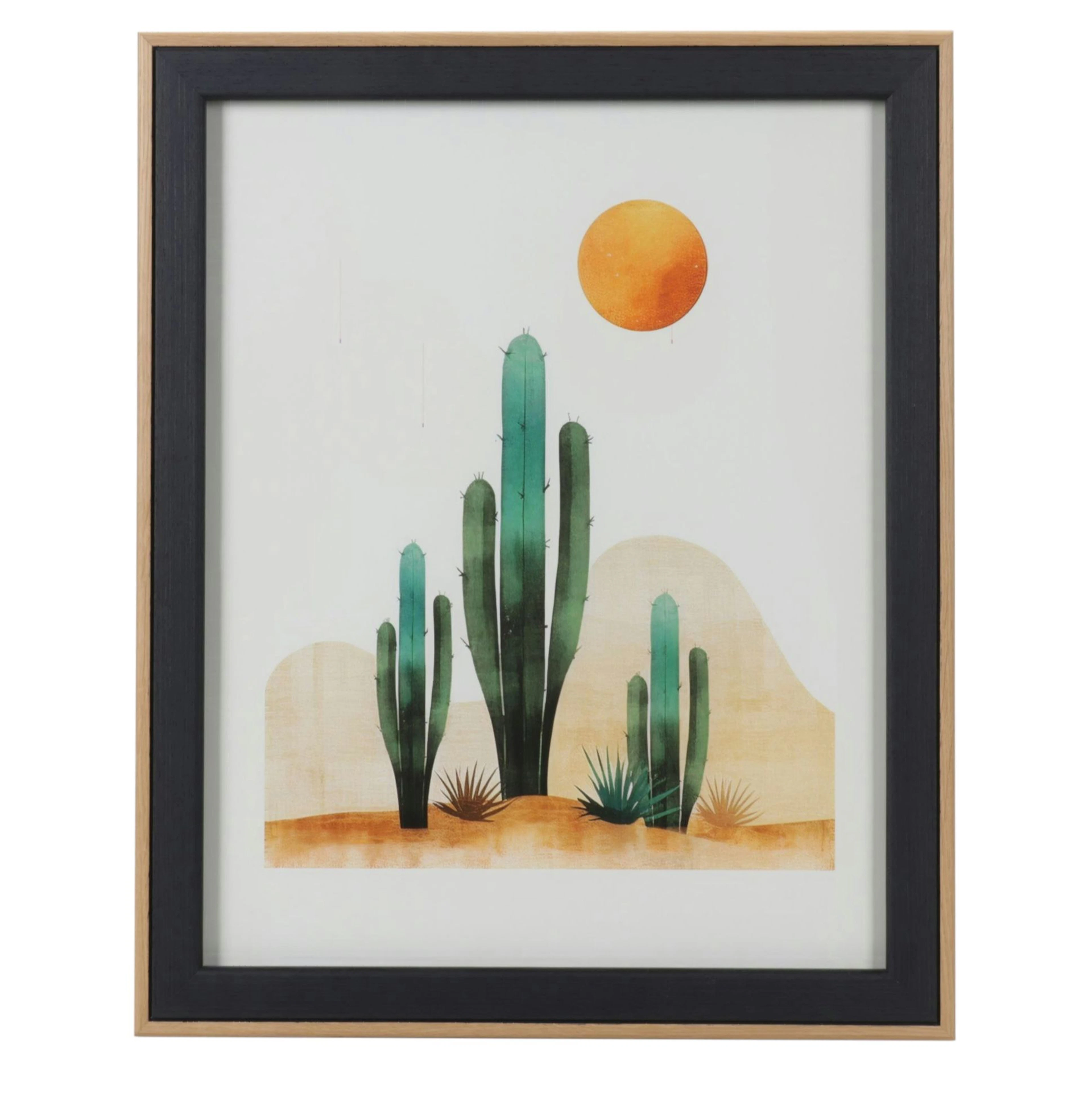 Abstract Geometric Desert Landscape "Boho Cactus"