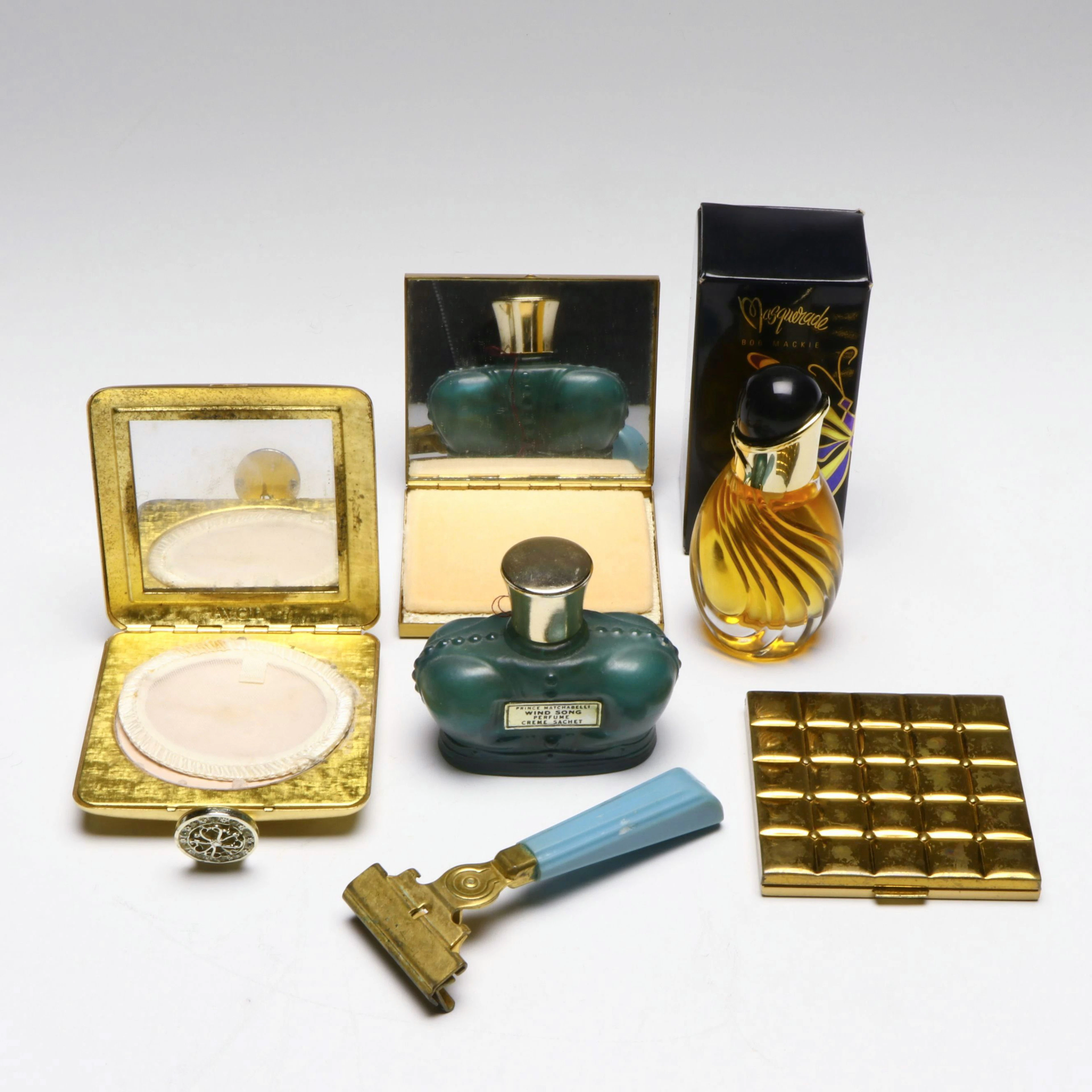 Bob Mackie "Masquerade" Perfume with Compact Cases and Other Vanity Accessories