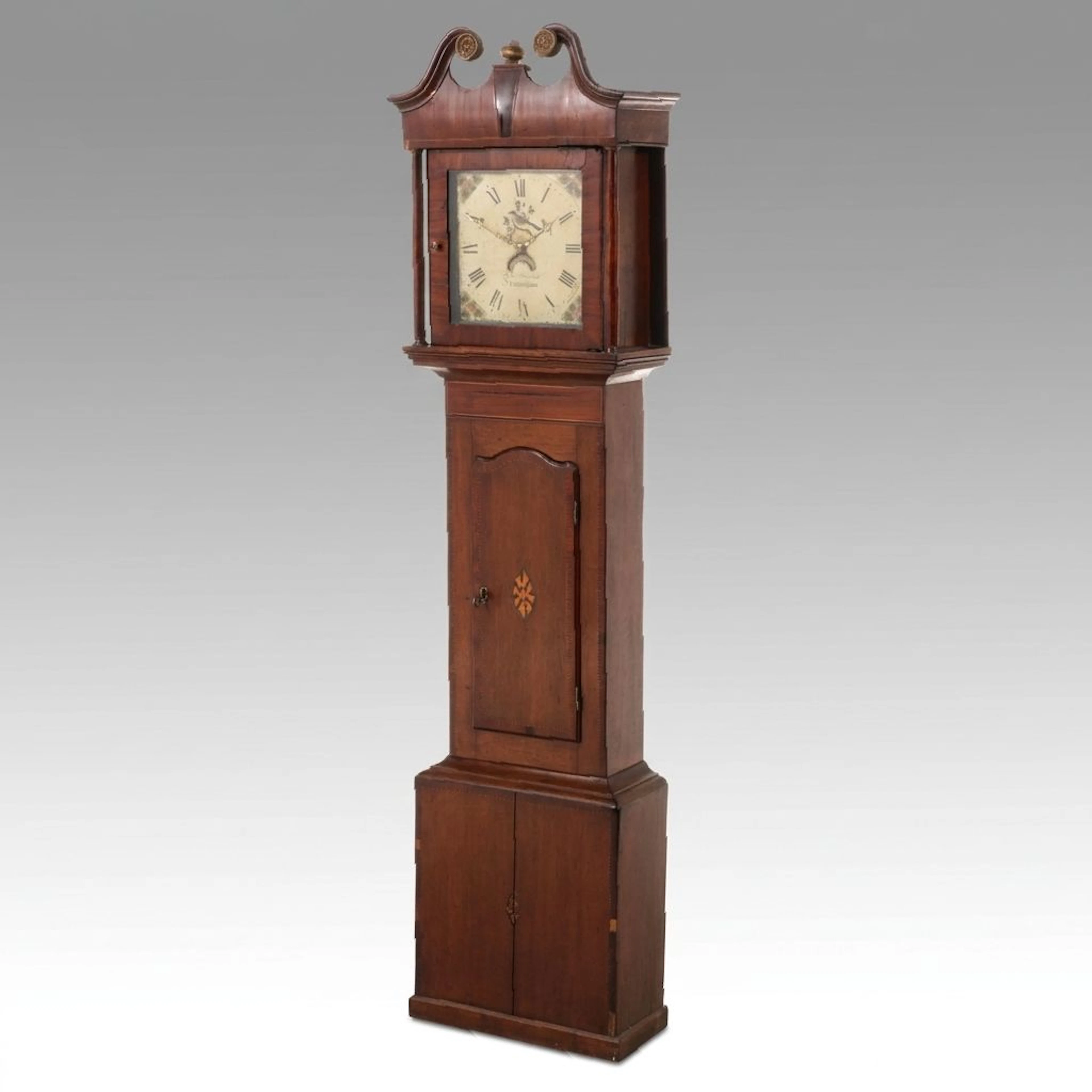 Thomas Hallam Georgian Inlaid Mahogany Longcase Clock, Early 19th Century