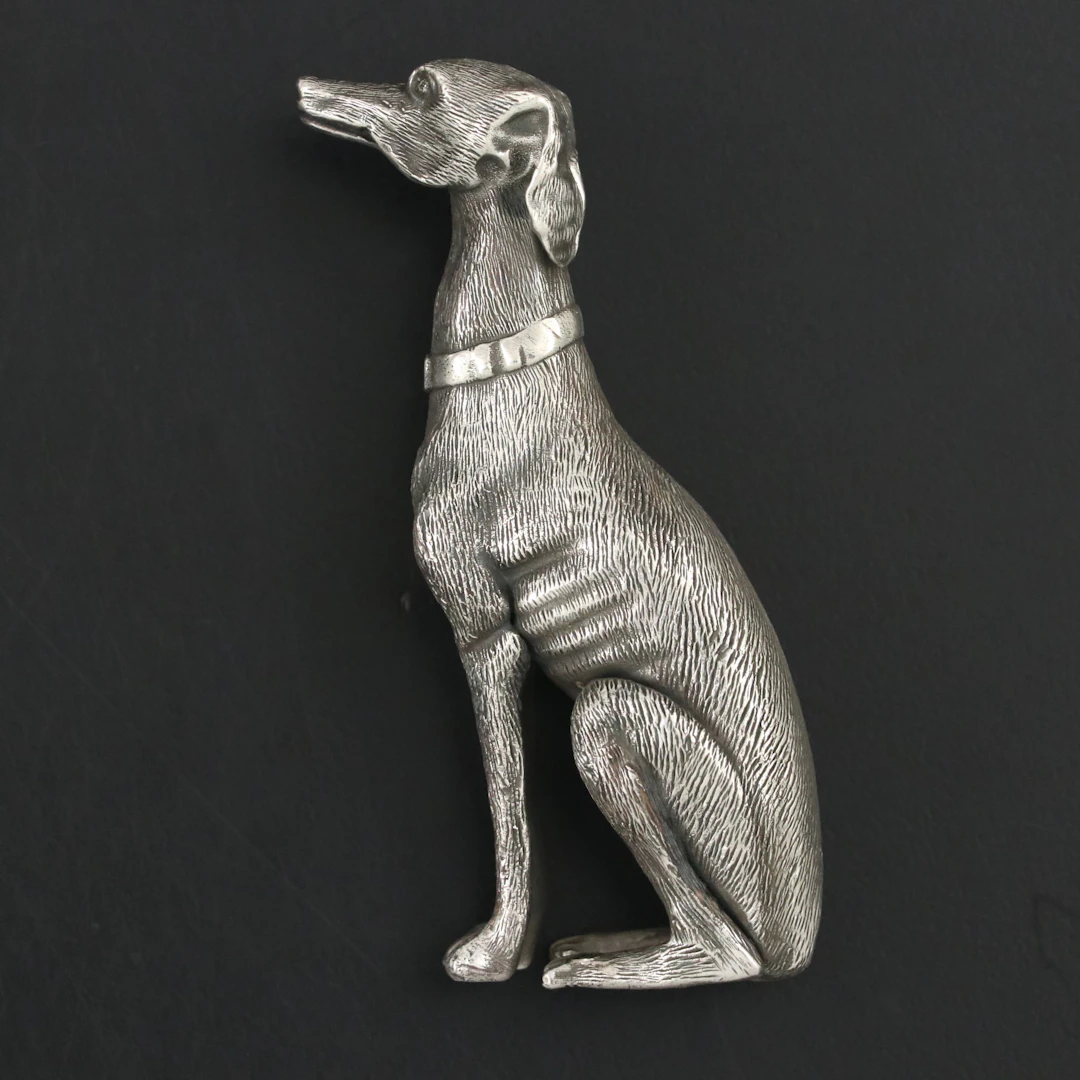 Russian 875 Silver Greyhound with Diamond Eyes
