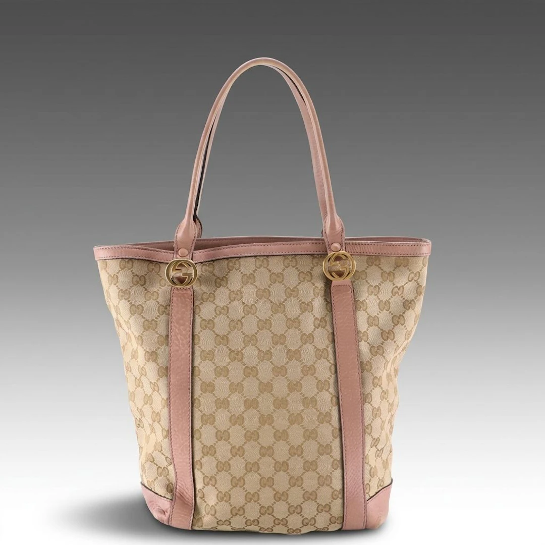 Gucci GG Jacquard Canvas and Leather Twins Tote with Interlocking GG Hardware