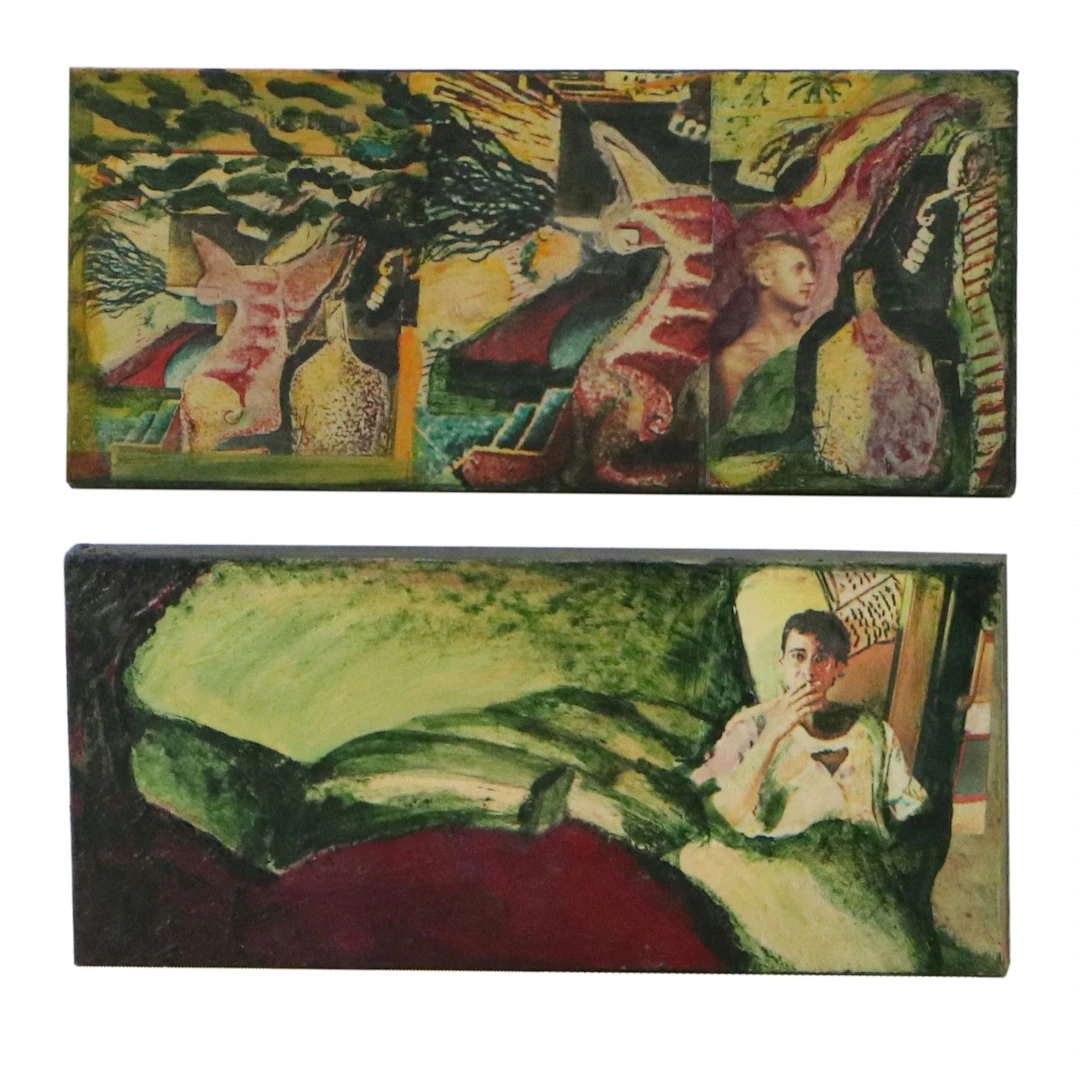 Surrealist Painted and Decoupaged Decorative Box