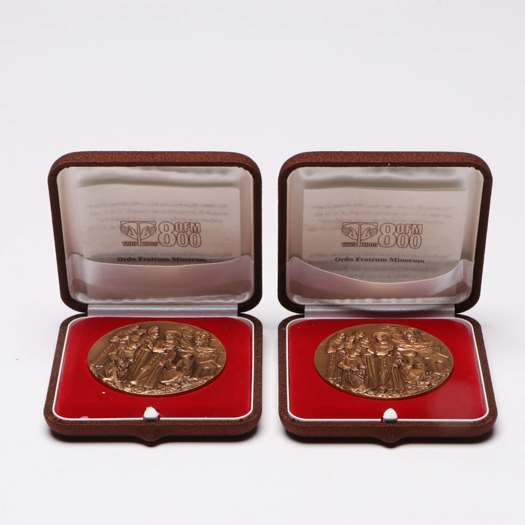 Order of Friars Minor "Ordo Fratrum Minorum" Cast Metal Medallions