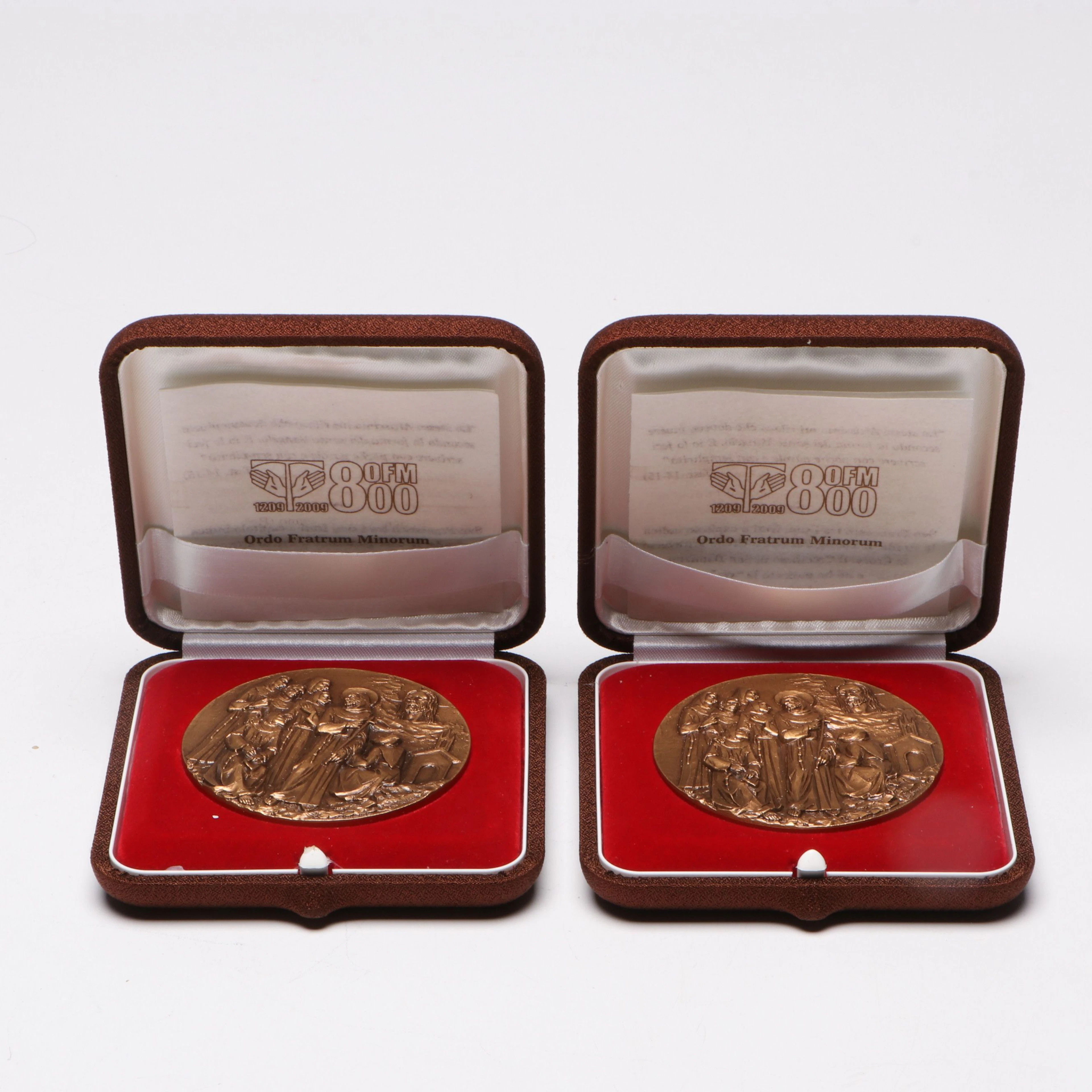 Order of Friars Minor "Ordo Fratrum Minorum" Cast Metal Medallions