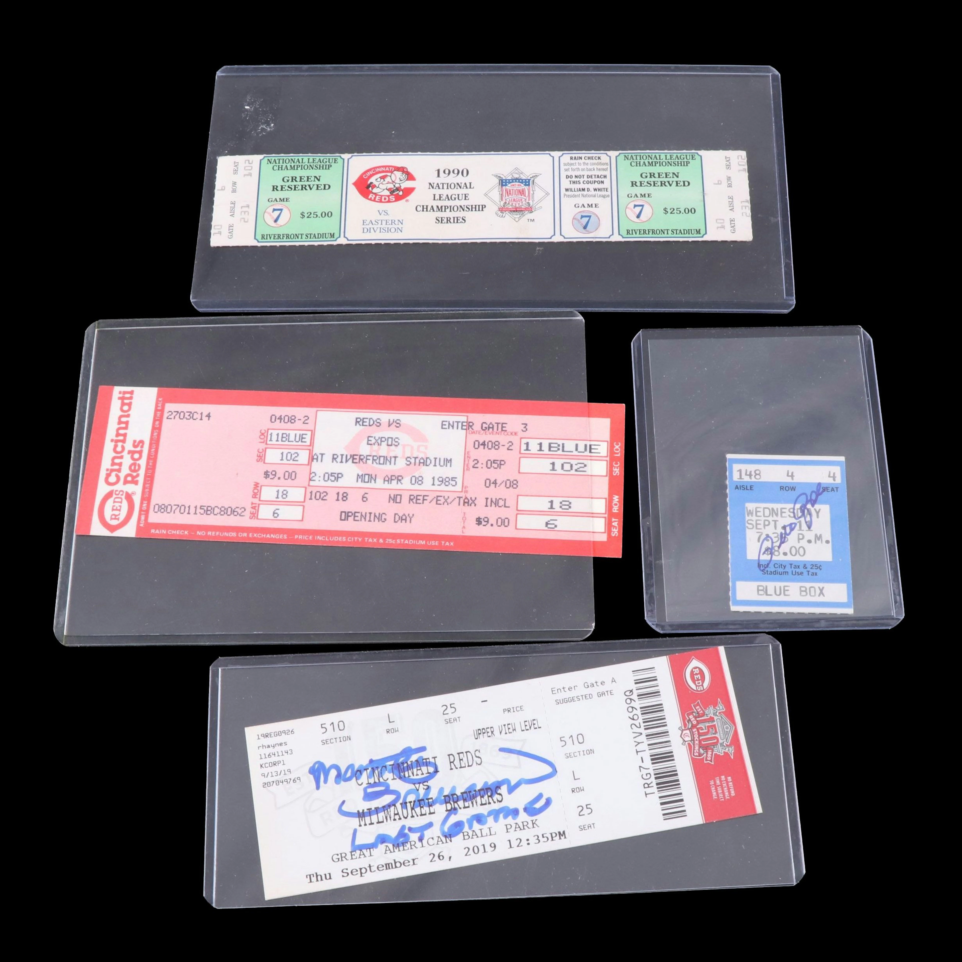 Pete Rose Signed 4192 Ticket Stub with 1990 NLCS Ticket and More