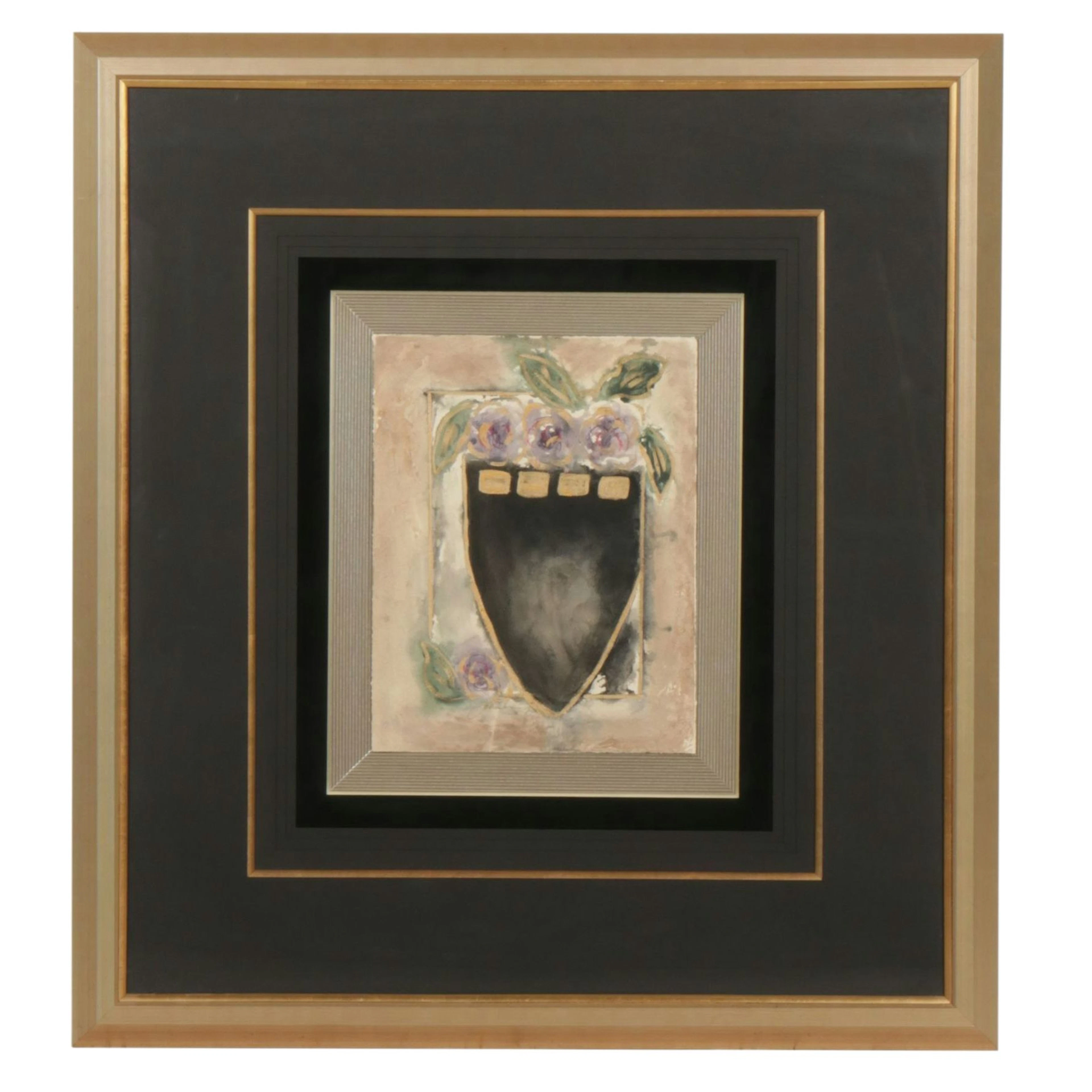 Joyce Combs Watercolor Mixed Media Painting "Jardiniere"