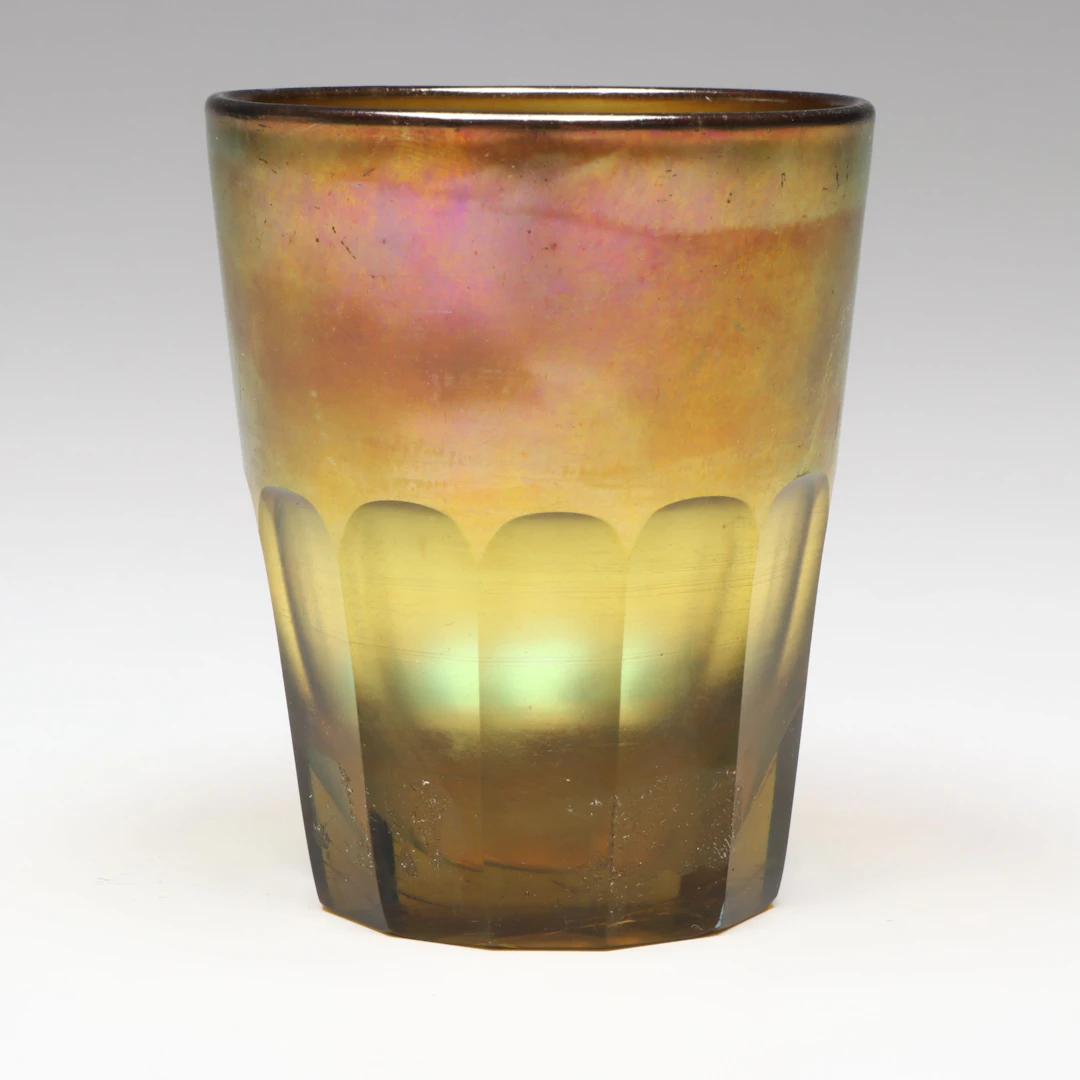 Louis Comfort Tiffany Fluted Favrile Glass Tumbler, Early 20th Century