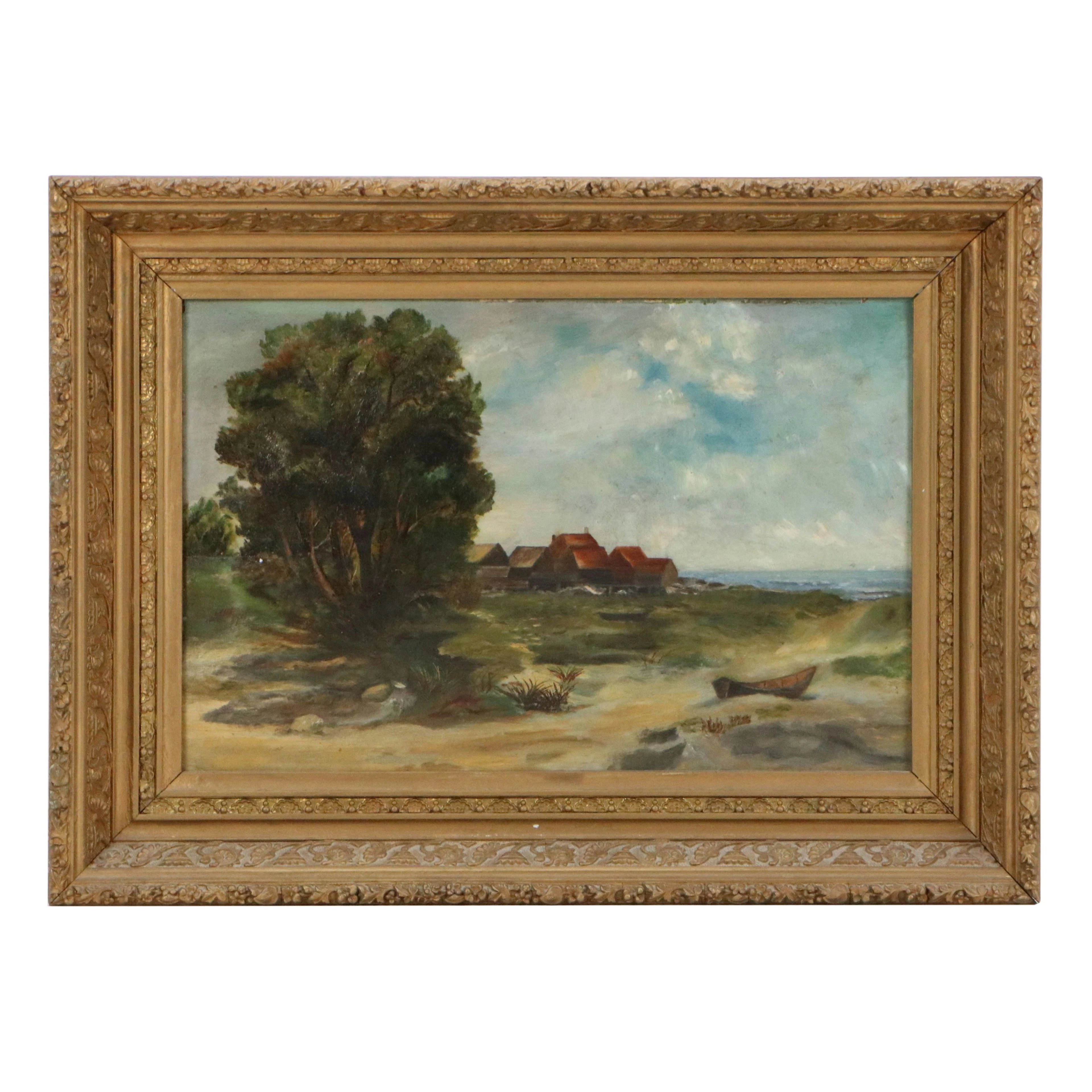 Barbizon School Style Landscape Oil Painting, Early 20th Century