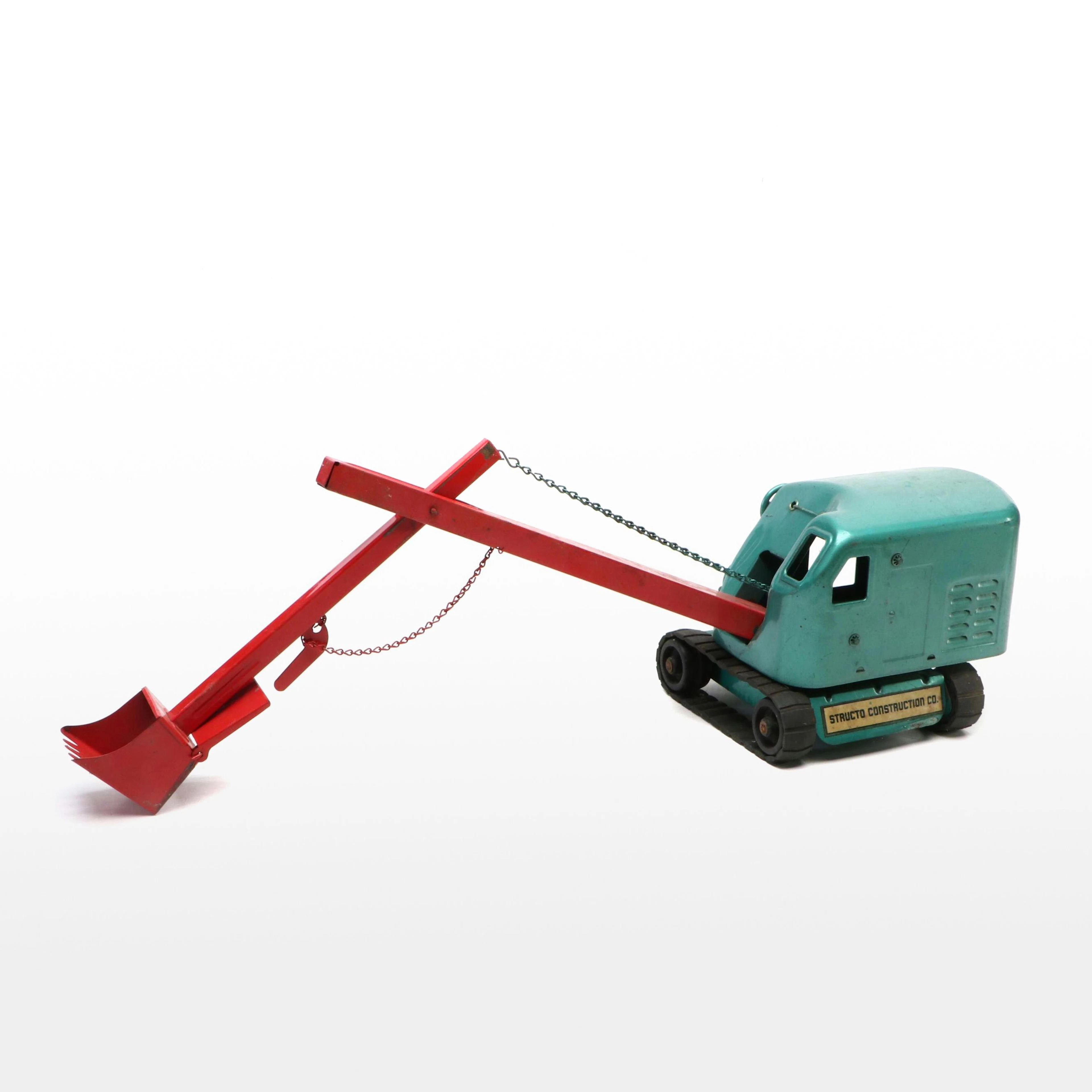 Structo Pressed Steel Toy Crane, Mid-20th Century