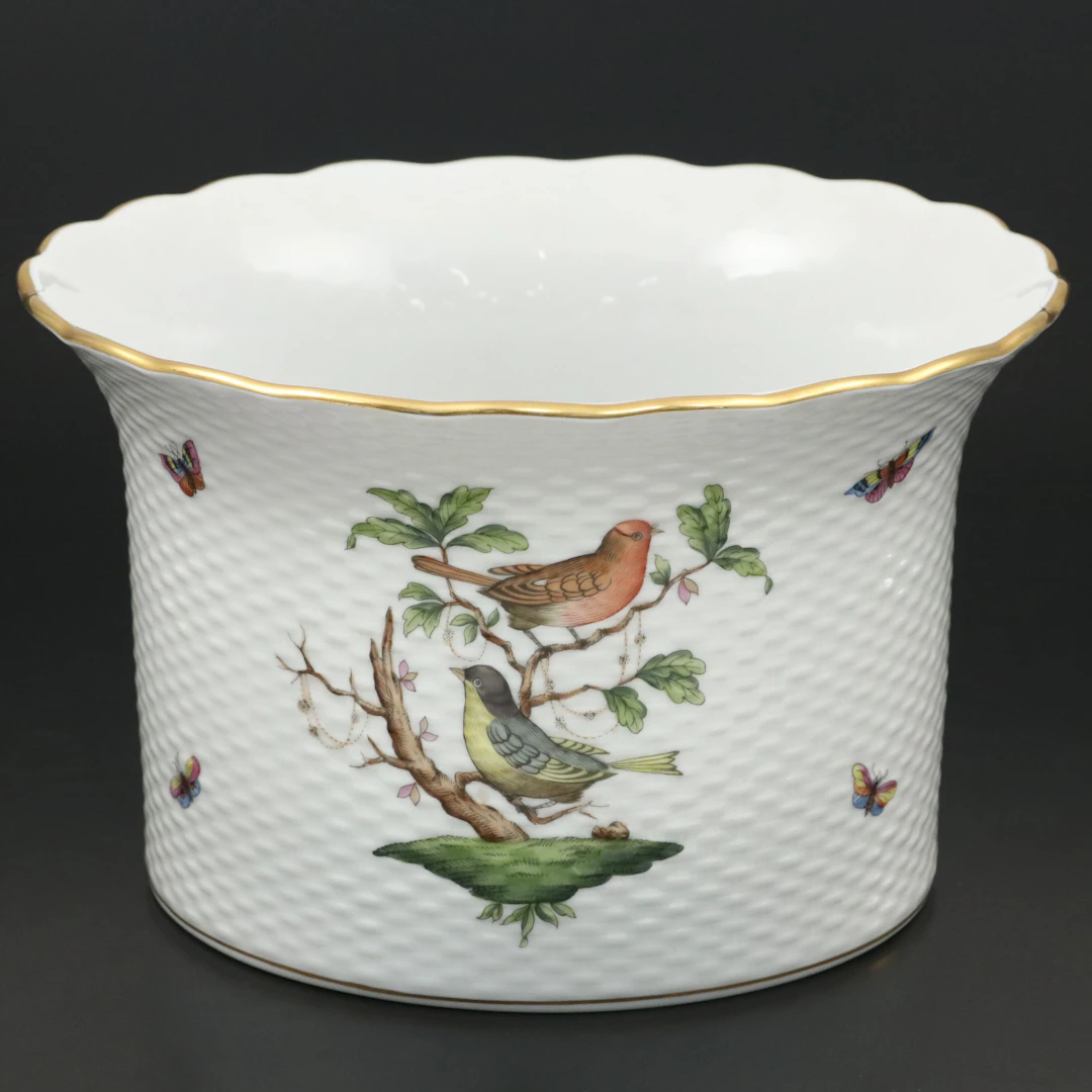 Herend "Rothschild Bird" Hand-Painted Porcelain Cachepot