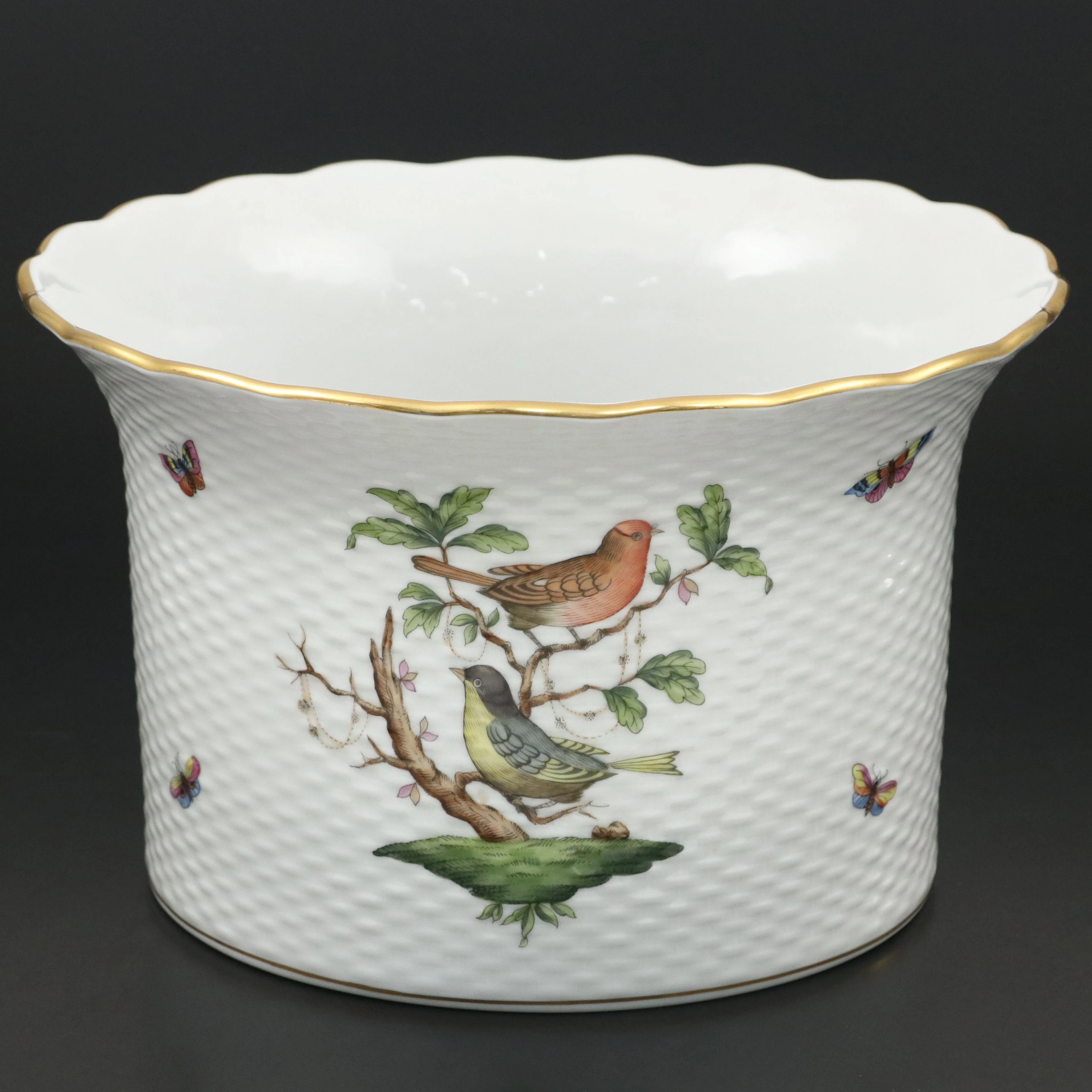 Herend "Rothschild Bird" Hand-Painted Porcelain Cachepot