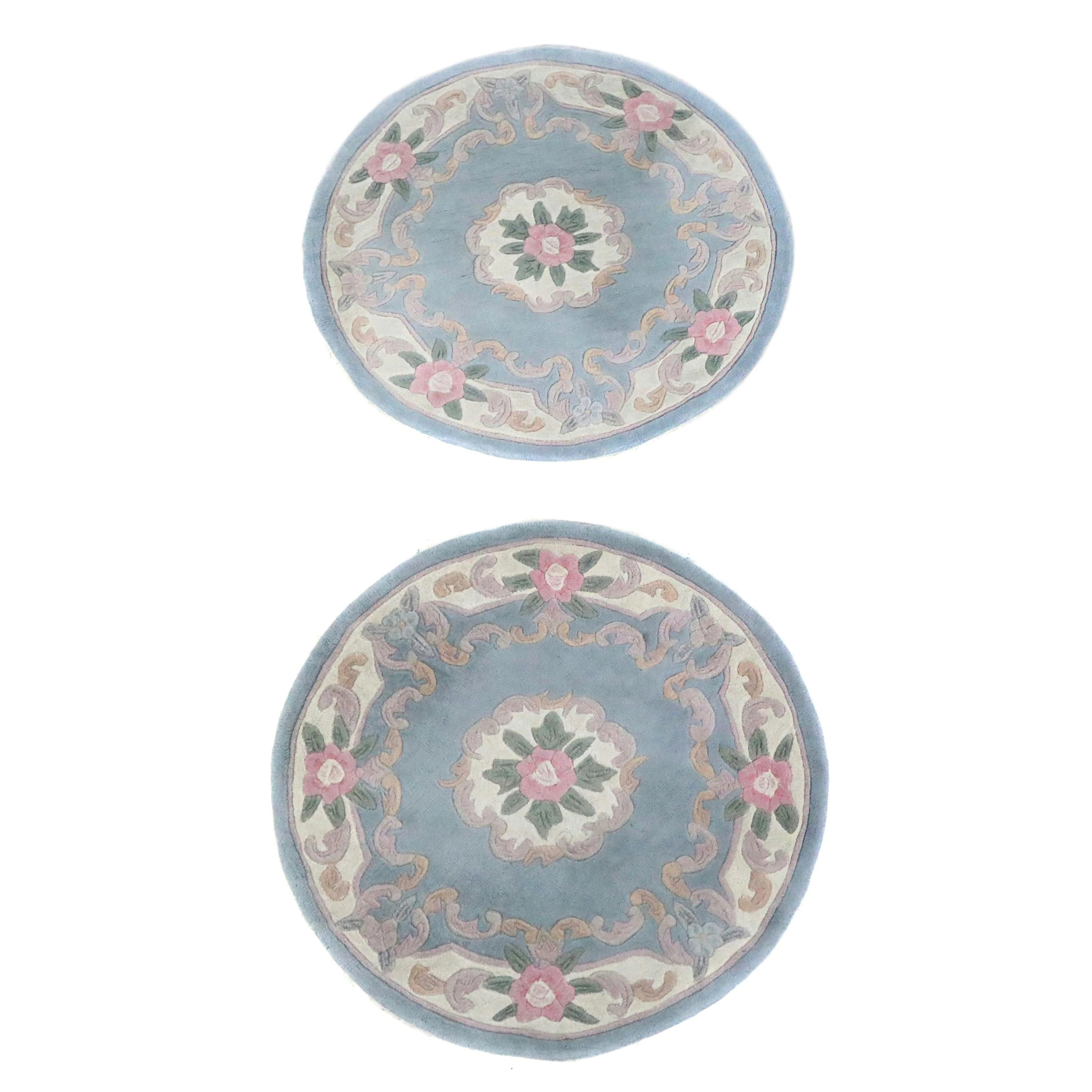 3'10 Round Hand-Tufted Chinese Peking Style Accent Rugs