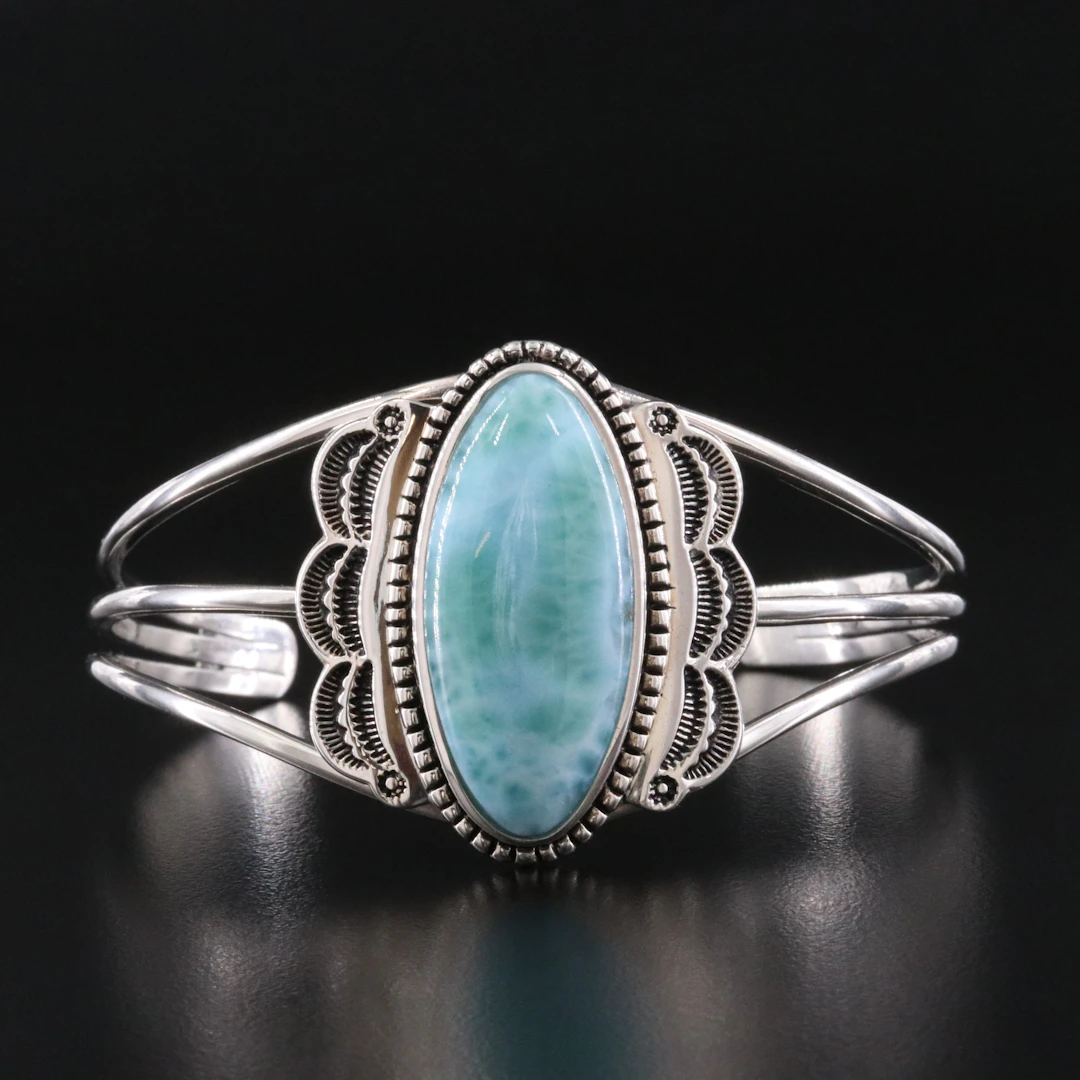 Western Style Sterling Larimar Cuff