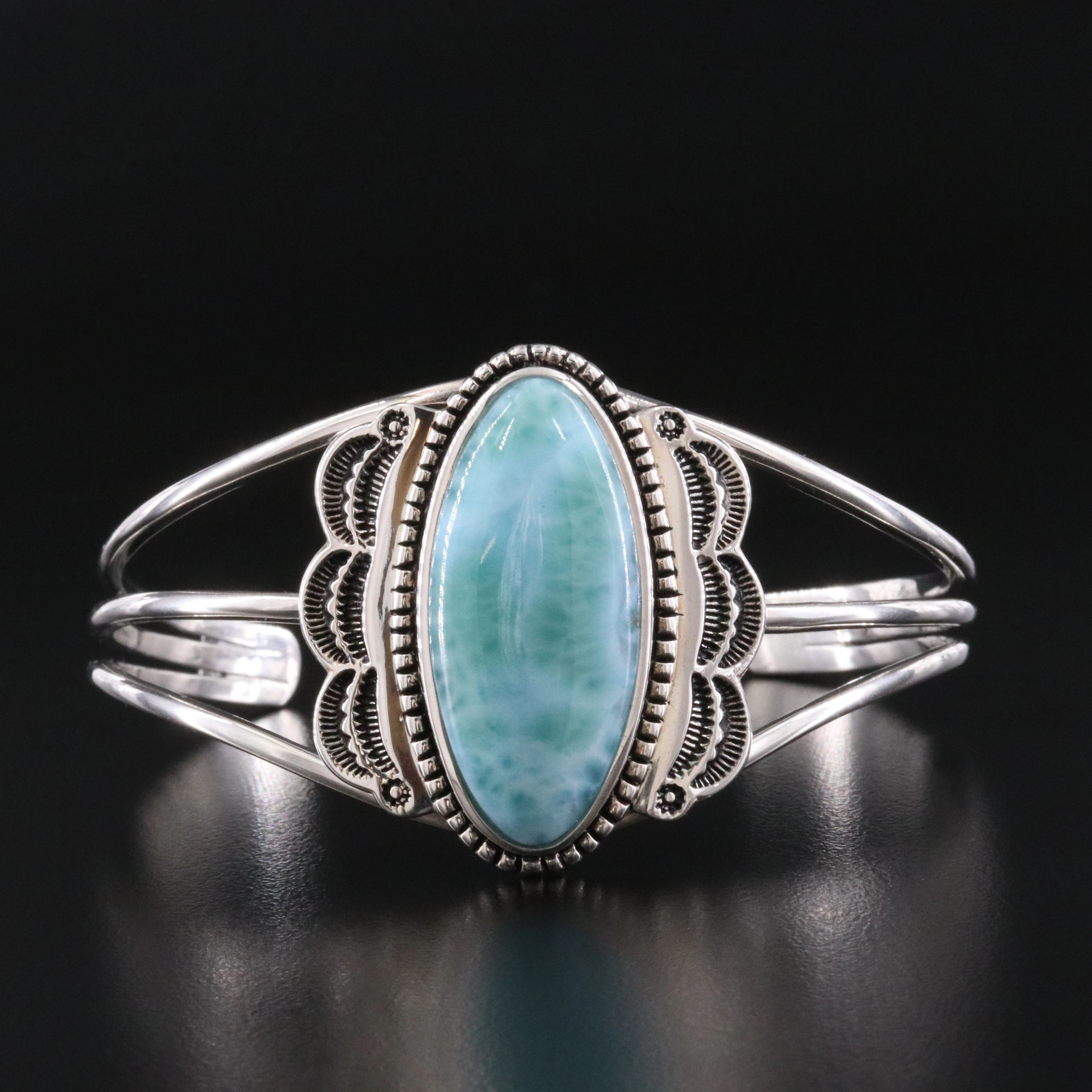 Western Style Sterling Larimar Cuff