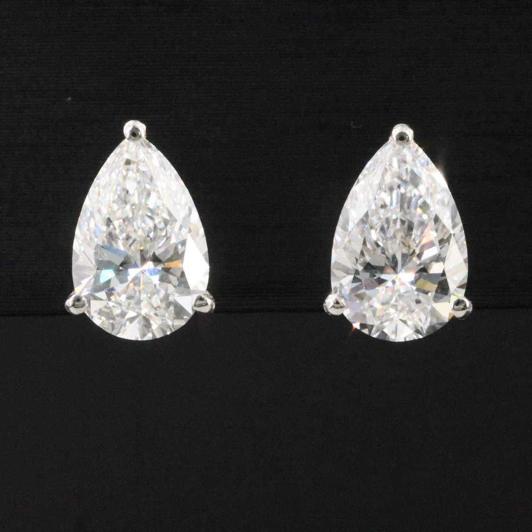 14K 3.04 CTW Lab Grown Diamond Stud Earrings with IGI Reports