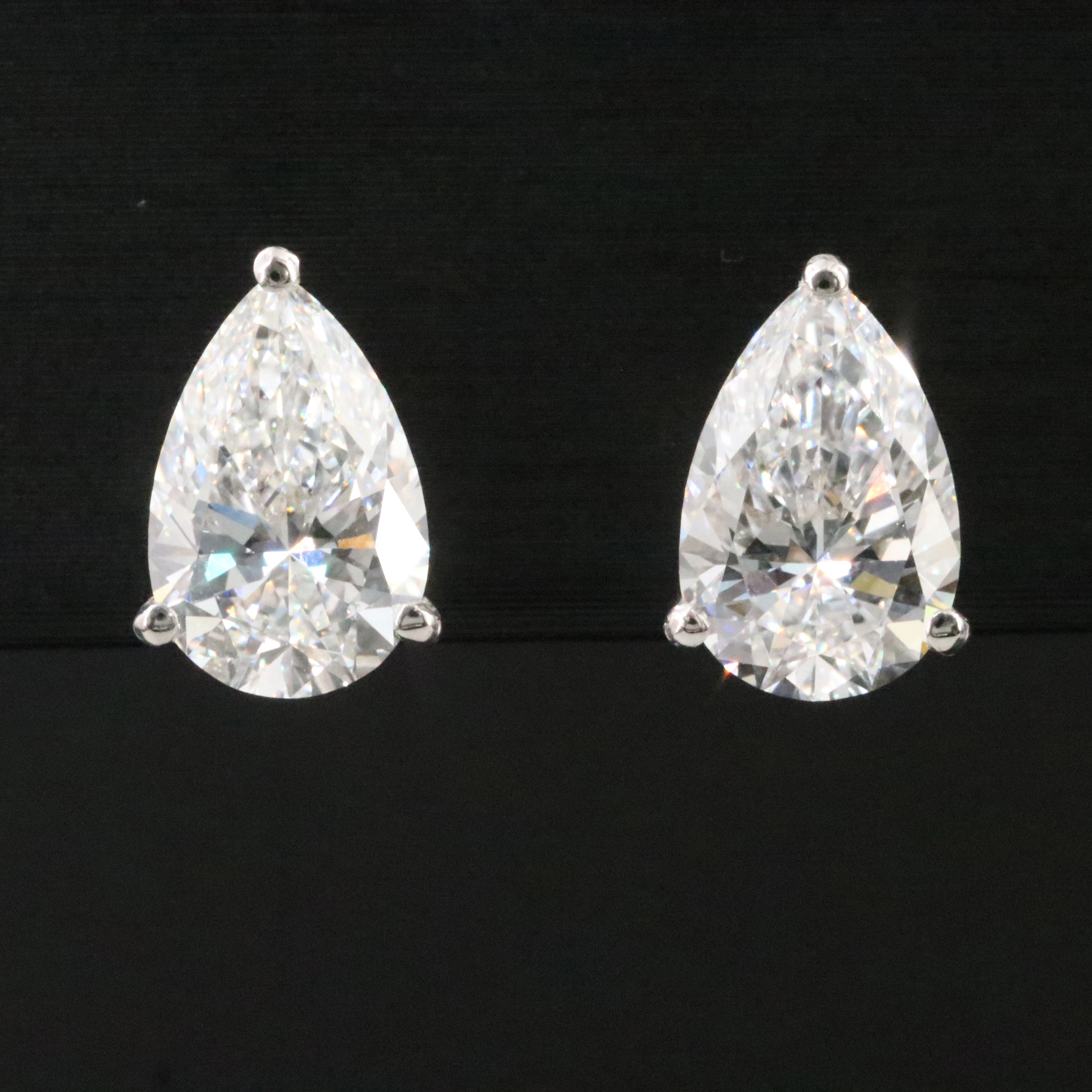 14K 3.04 CTW Lab Grown Diamond Stud Earrings with IGI Reports