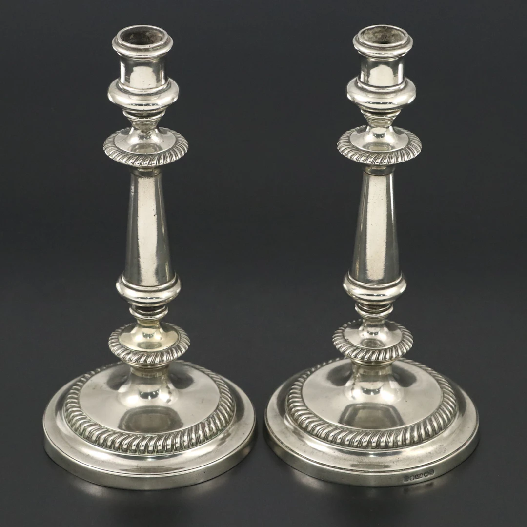 Antique Paktong Candlesticks, Circa 1780