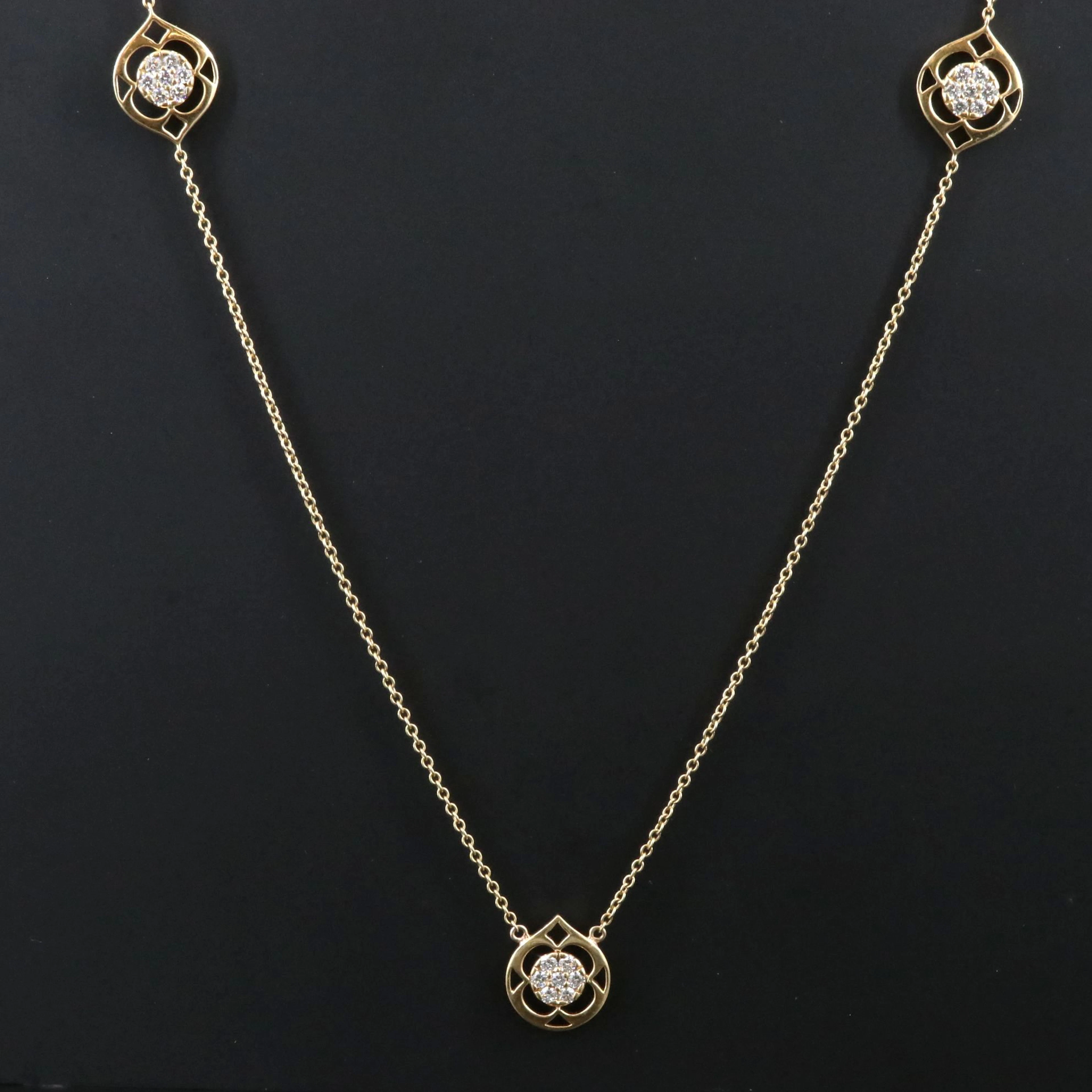 Hearts on Fire 18K 1.47 CTW Diamond Station Necklace