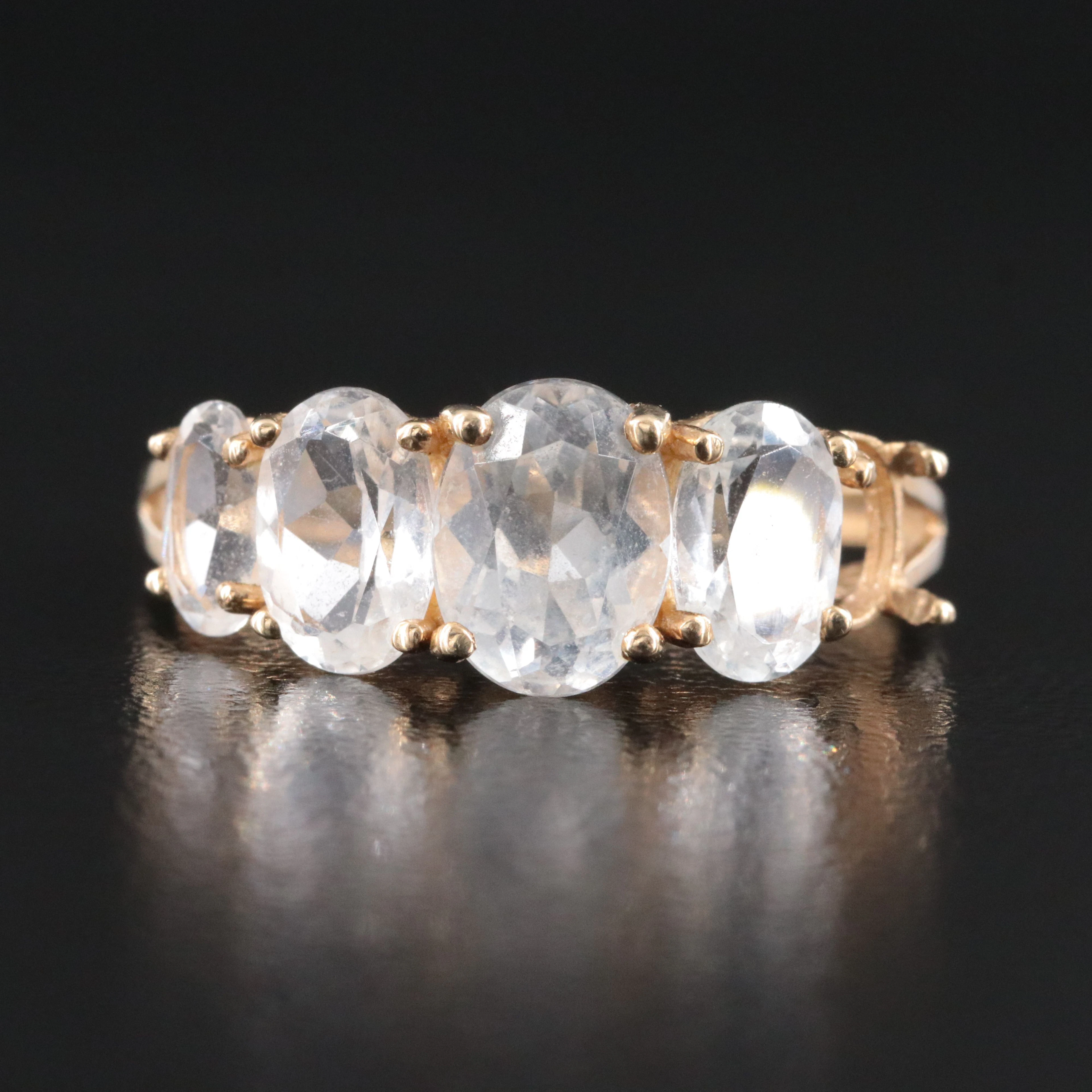 10K White Sapphire Ring