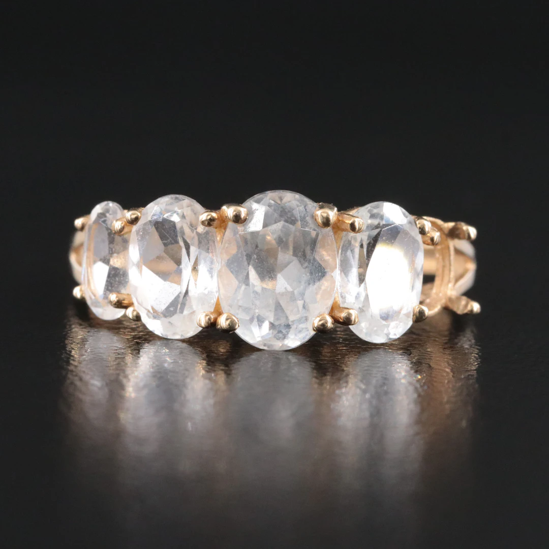 10K White Sapphire Ring